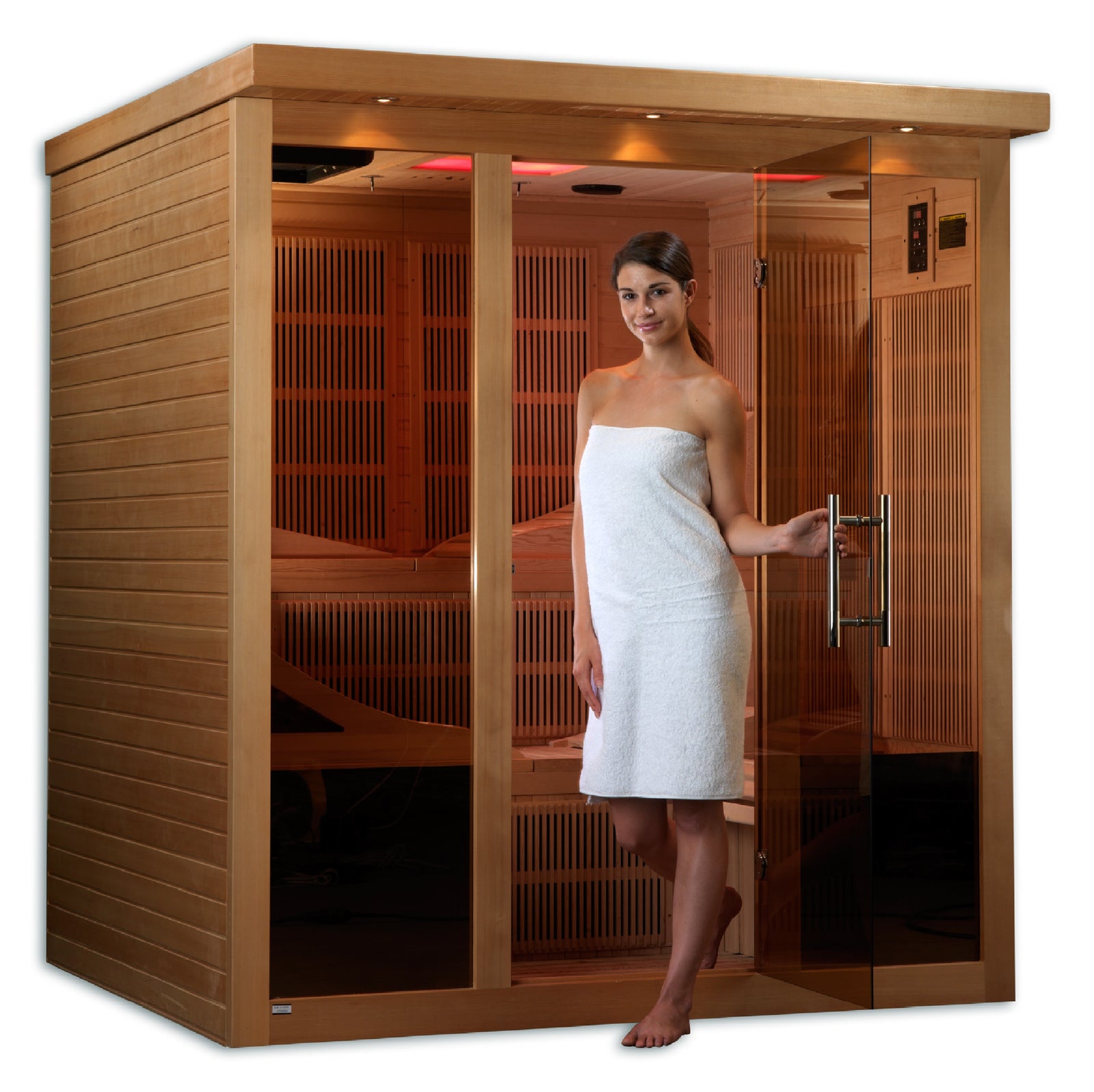 Golden Designs Monaco 6-person PureTech™ Near Zero EMF FAR Infrared Sauna - Pro Plunge