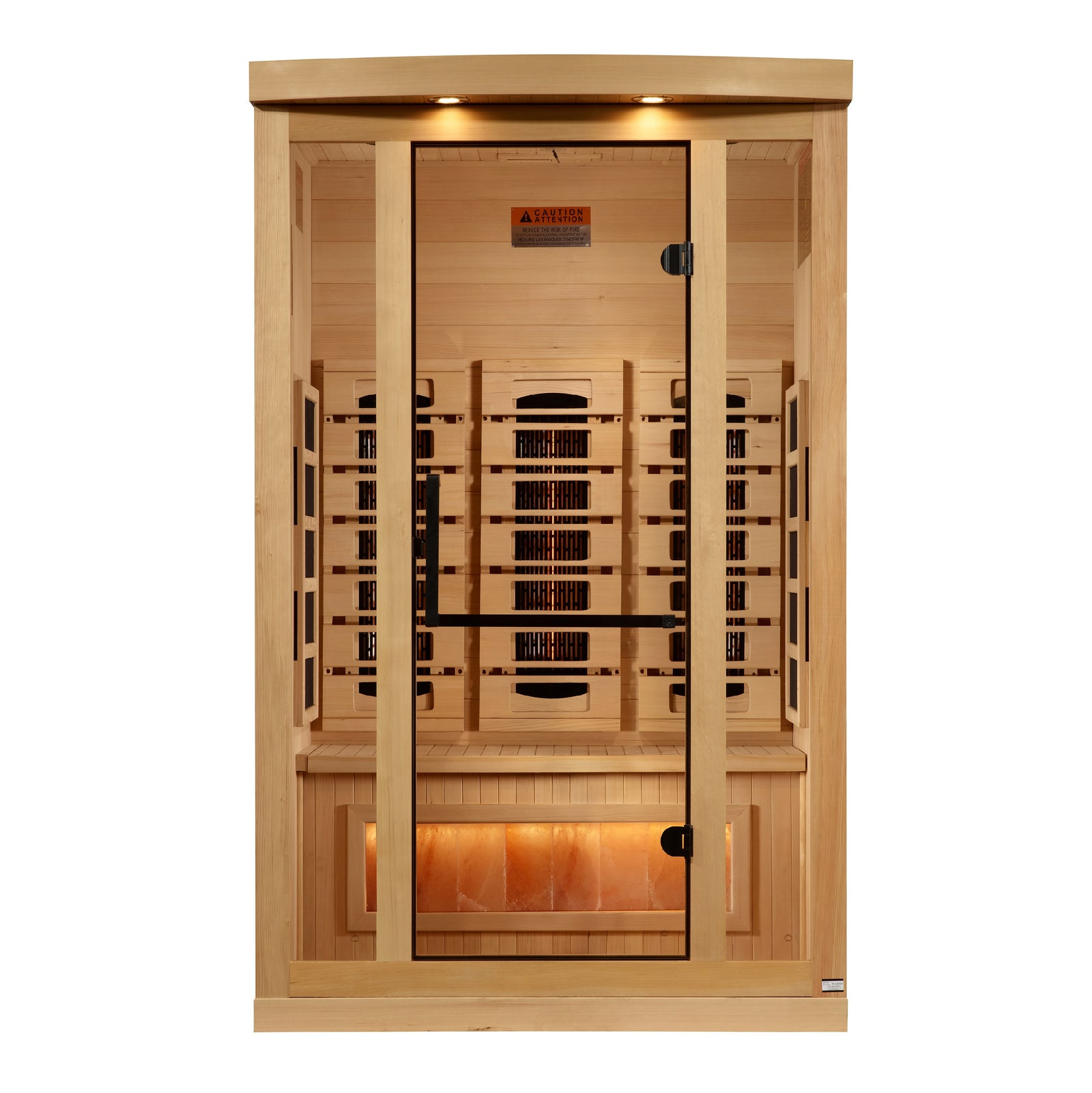 Golden Designs 2-Person Full Spectrum PureTech™ Near Zero EMF FAR Infrared Sauna with Himalayan Salt Bar - Pro Plunge