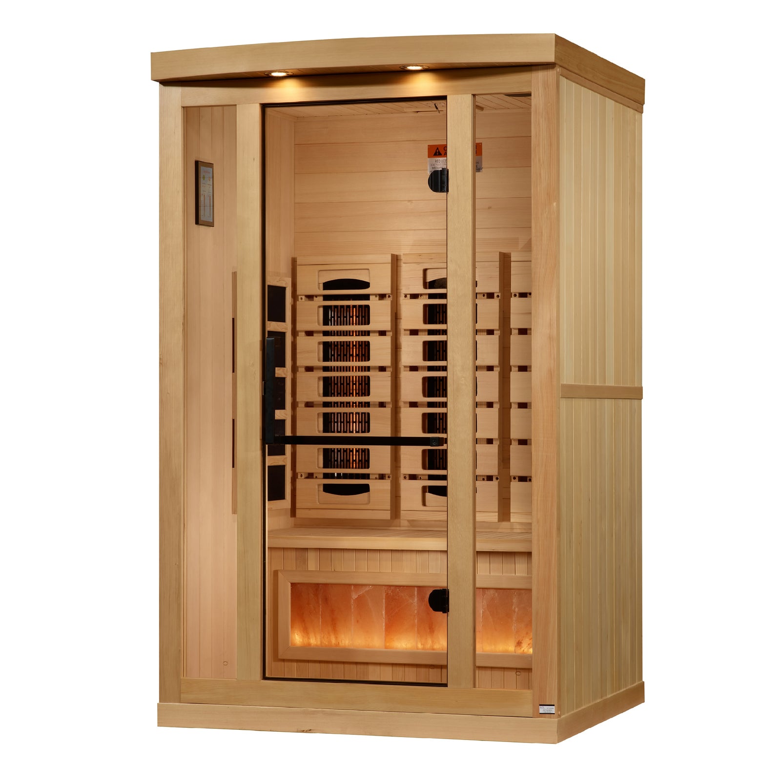 Golden Designs 2-Person Full Spectrum PureTech™ Near Zero EMF FAR Infrared Sauna with Himalayan Salt Bar - Pro Plunge