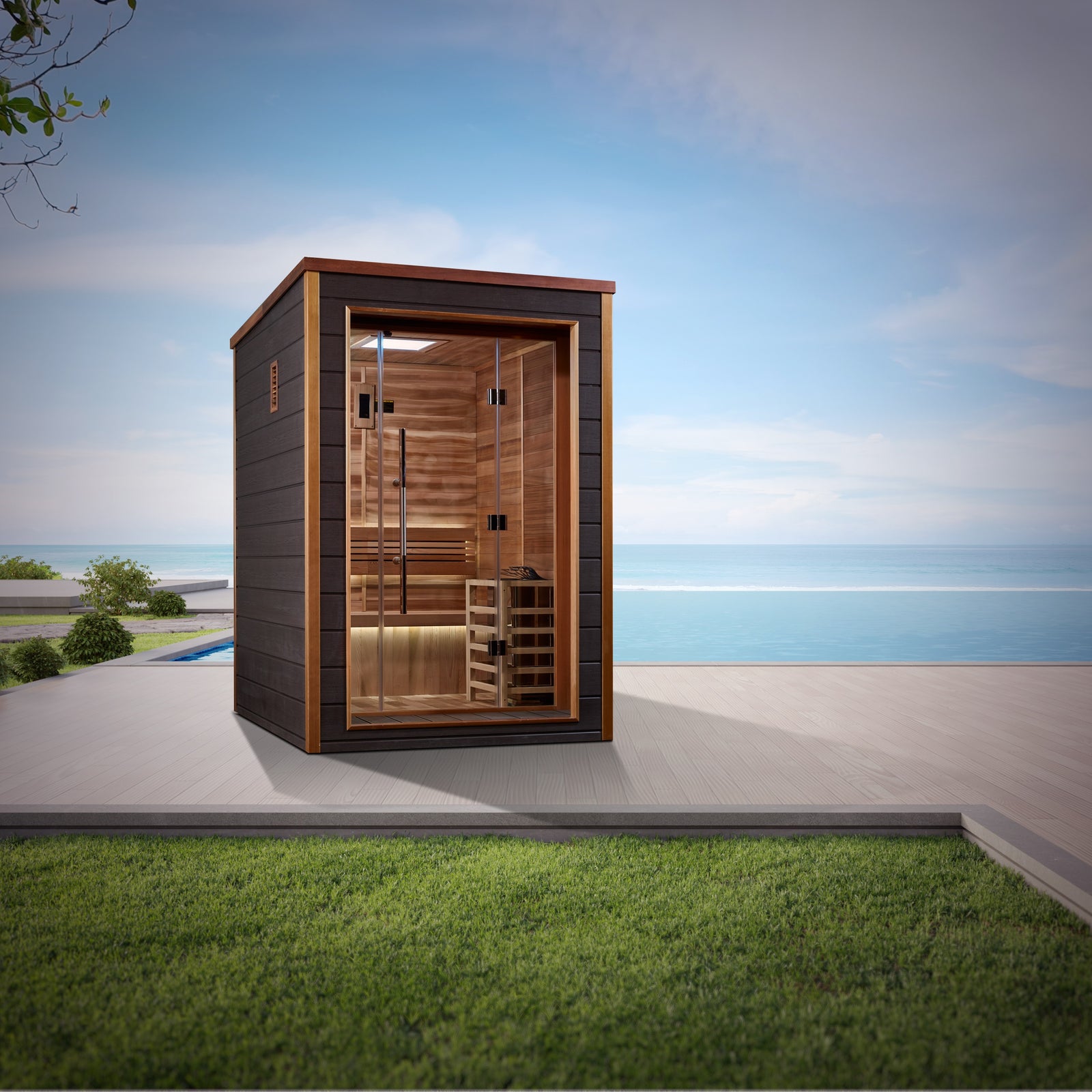 Golden Designs Narvik 2 Person Outdoor Traditional Sauna - Pro Plunge