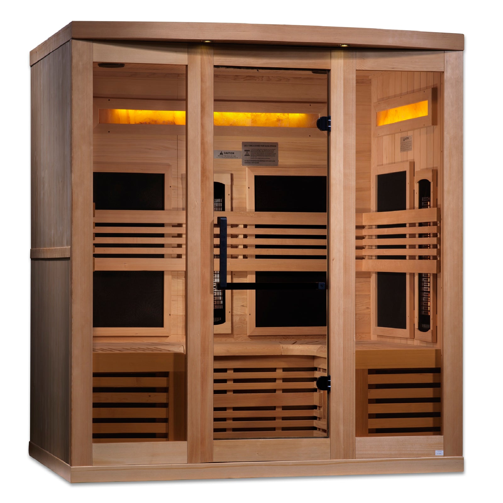 Golden Designs 6-Person Full Spectrum PureTech™ Near Zero EMF FAR Infrared Sauna with Himalayan Salt Bar - Pro Plunge
