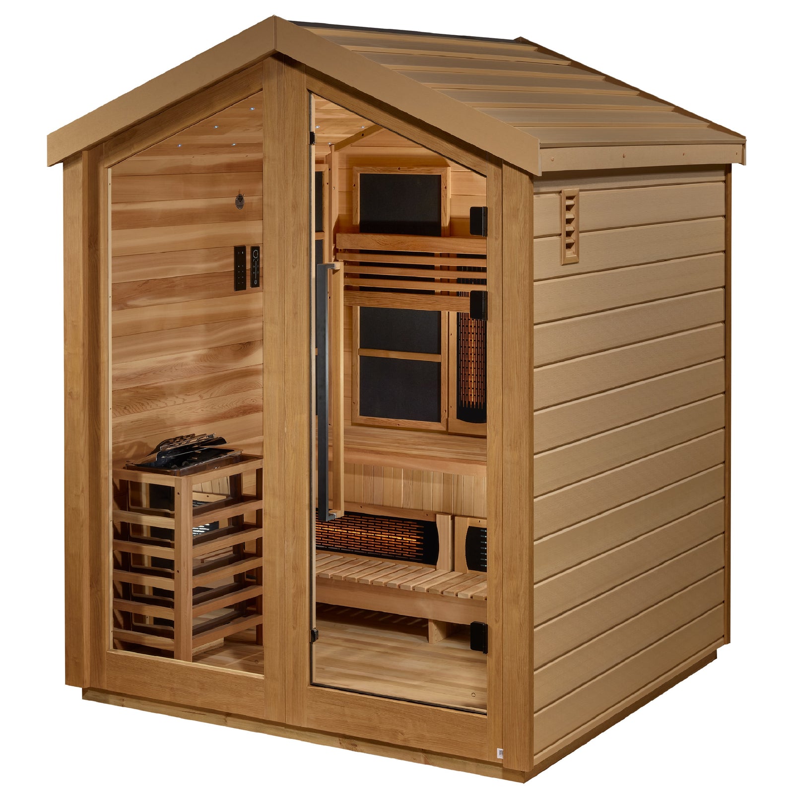 Golden Designs Loviisa 3 Person Hybrid Outdoor Sauna - Pro Plunge