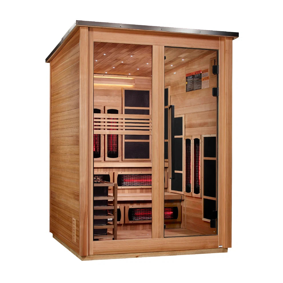 Golden Designs Kaskinen 6 Person Hybrid (PureTech™ Full Spectrum IR or Traditional Stove) Outdoor Sauna
