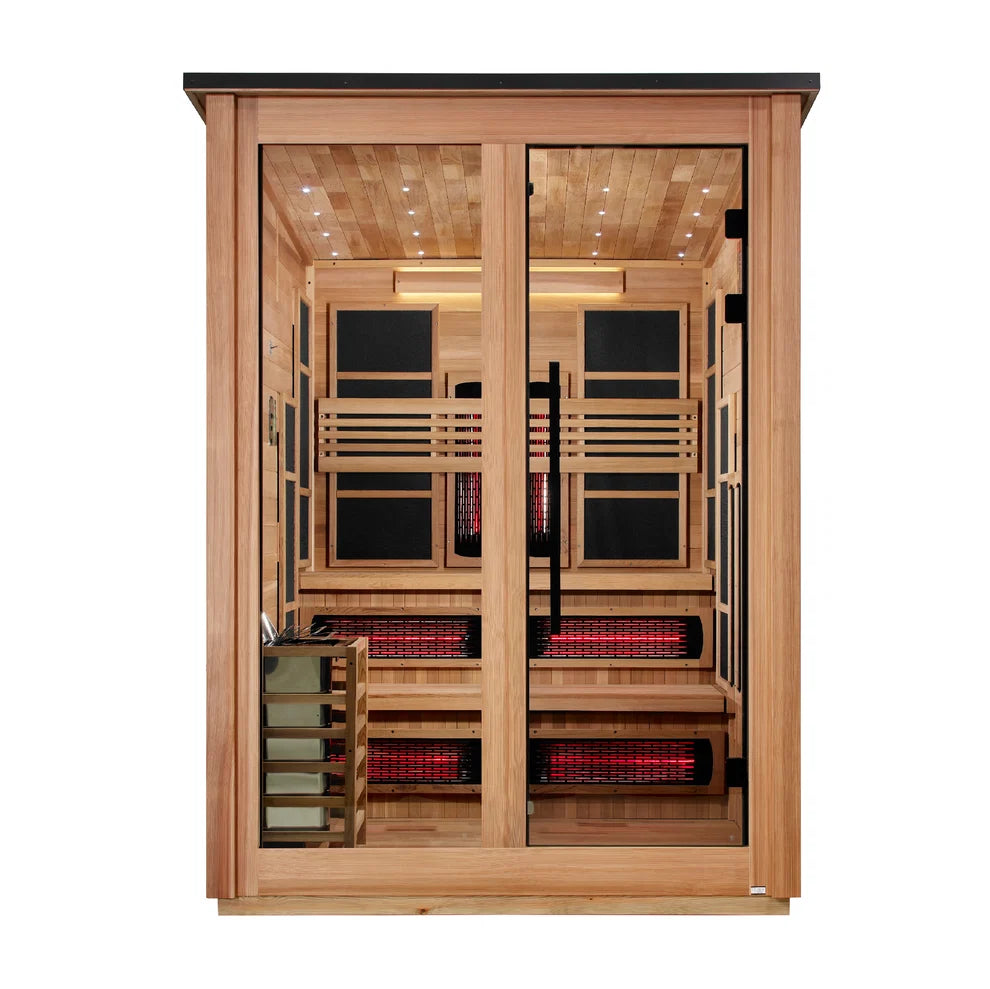 Golden Designs Kaskinen 6 Person Hybrid (PureTech™ Full Spectrum IR or Traditional Stove) Outdoor Sauna
