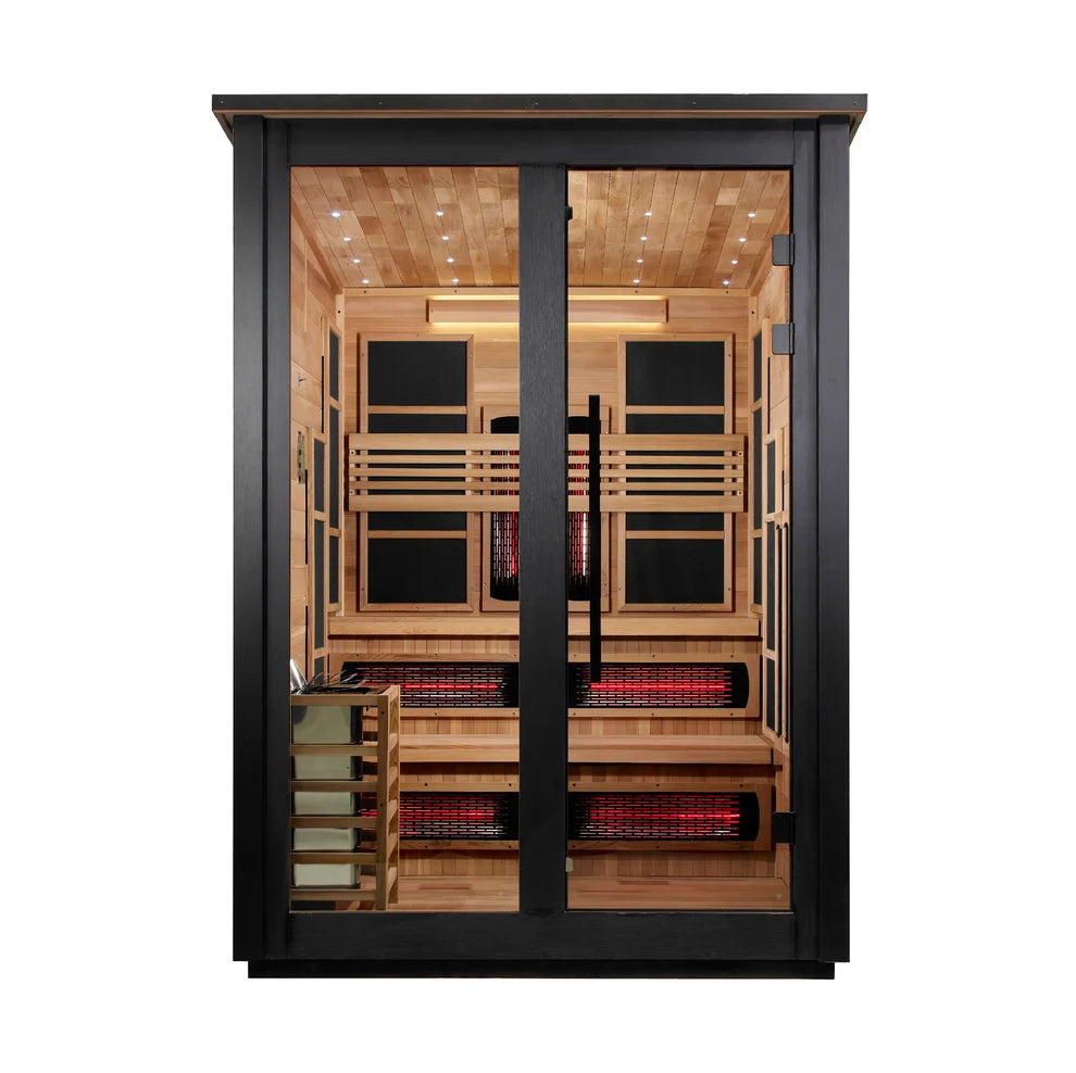 Golden Designs Kaskinen 6 Person Hybrid (PureTech™ Full Spectrum IR or Traditional Stove) Outdoor Sauna