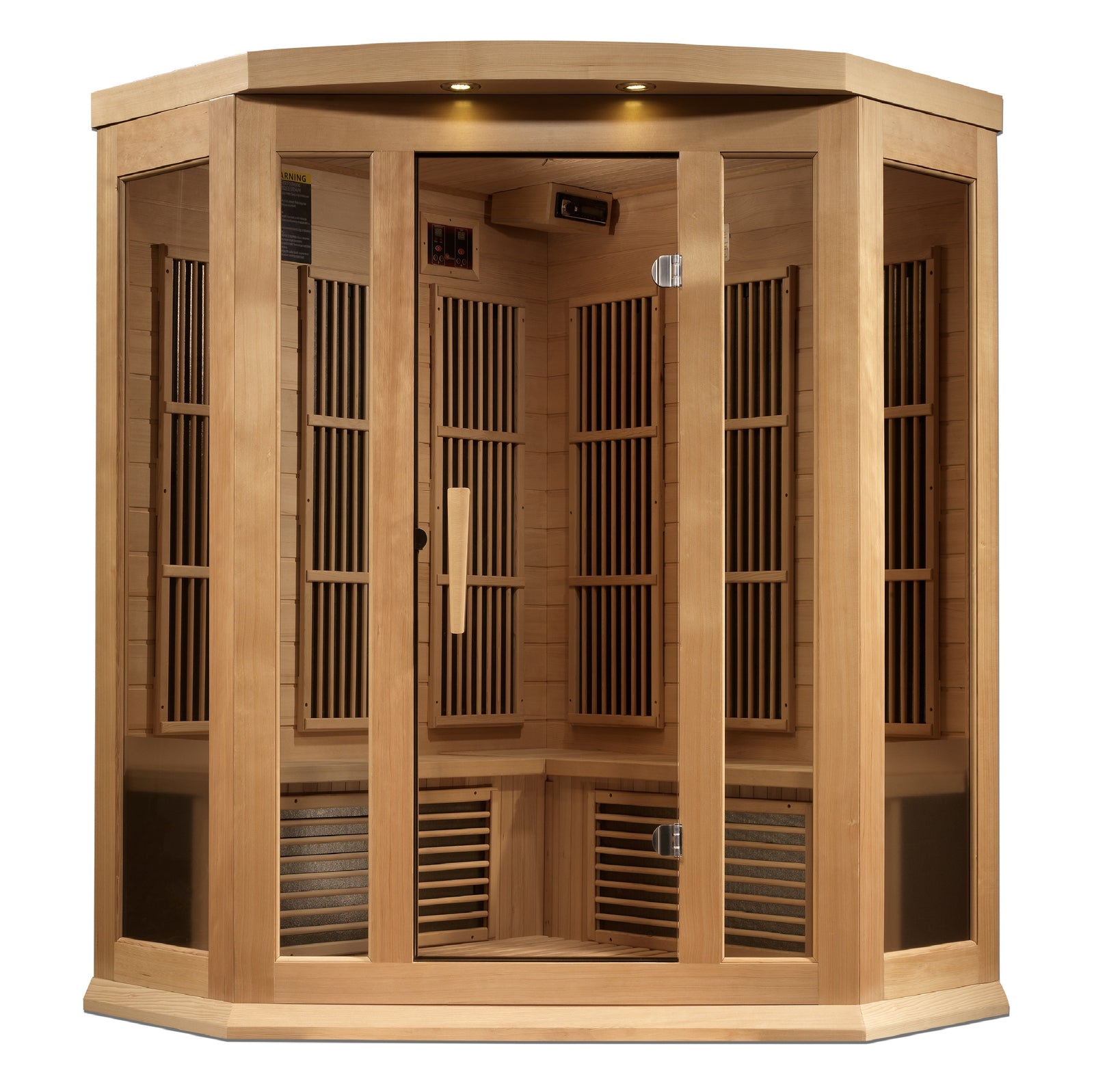 Maxxus 3-Person Corner Near Zero EMF FAR Infrared Sauna - Pro Plunge