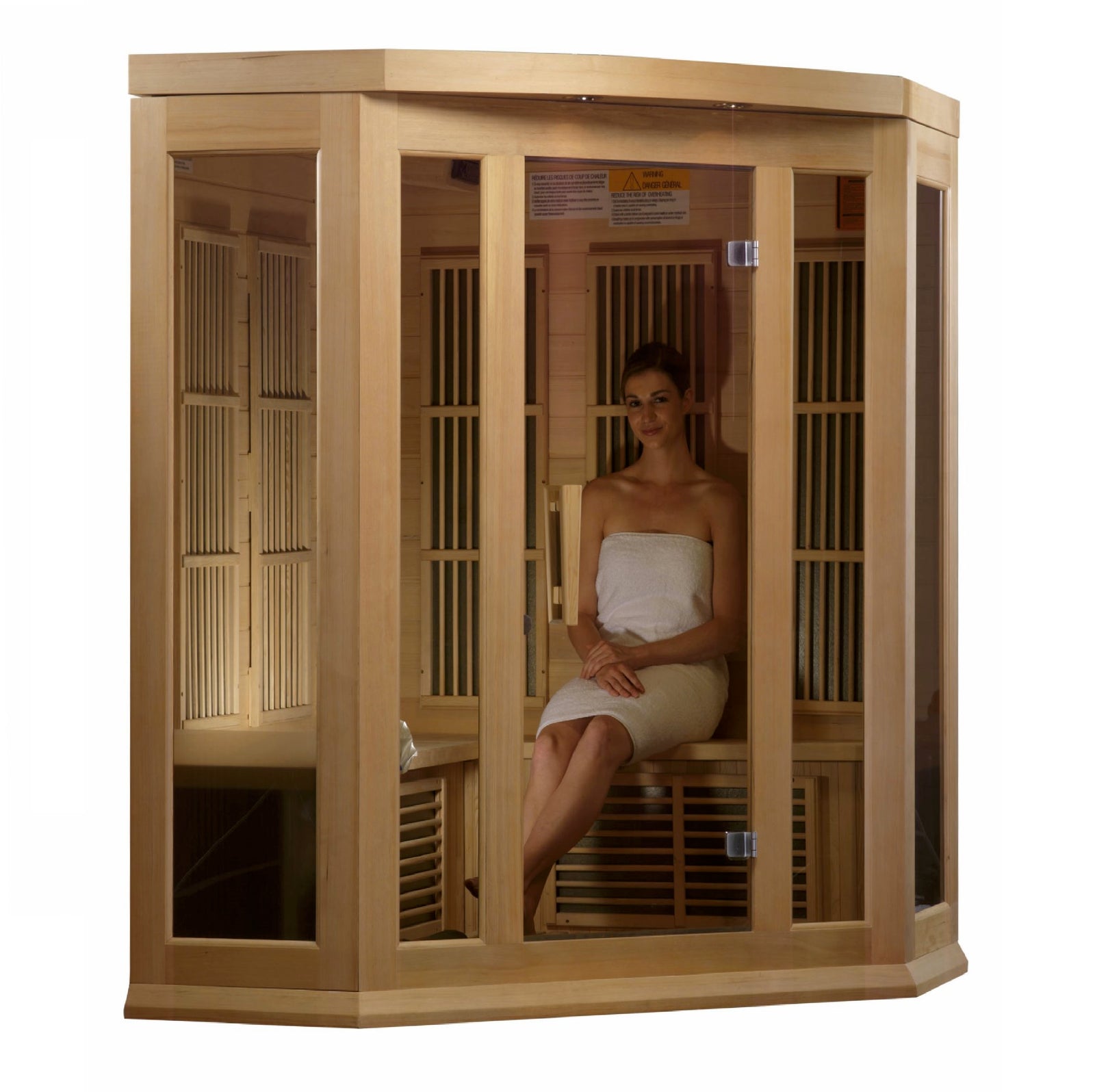 Maxxus 3-Person Corner Low EMF FAR Infrared Sauna - Pro Plunge