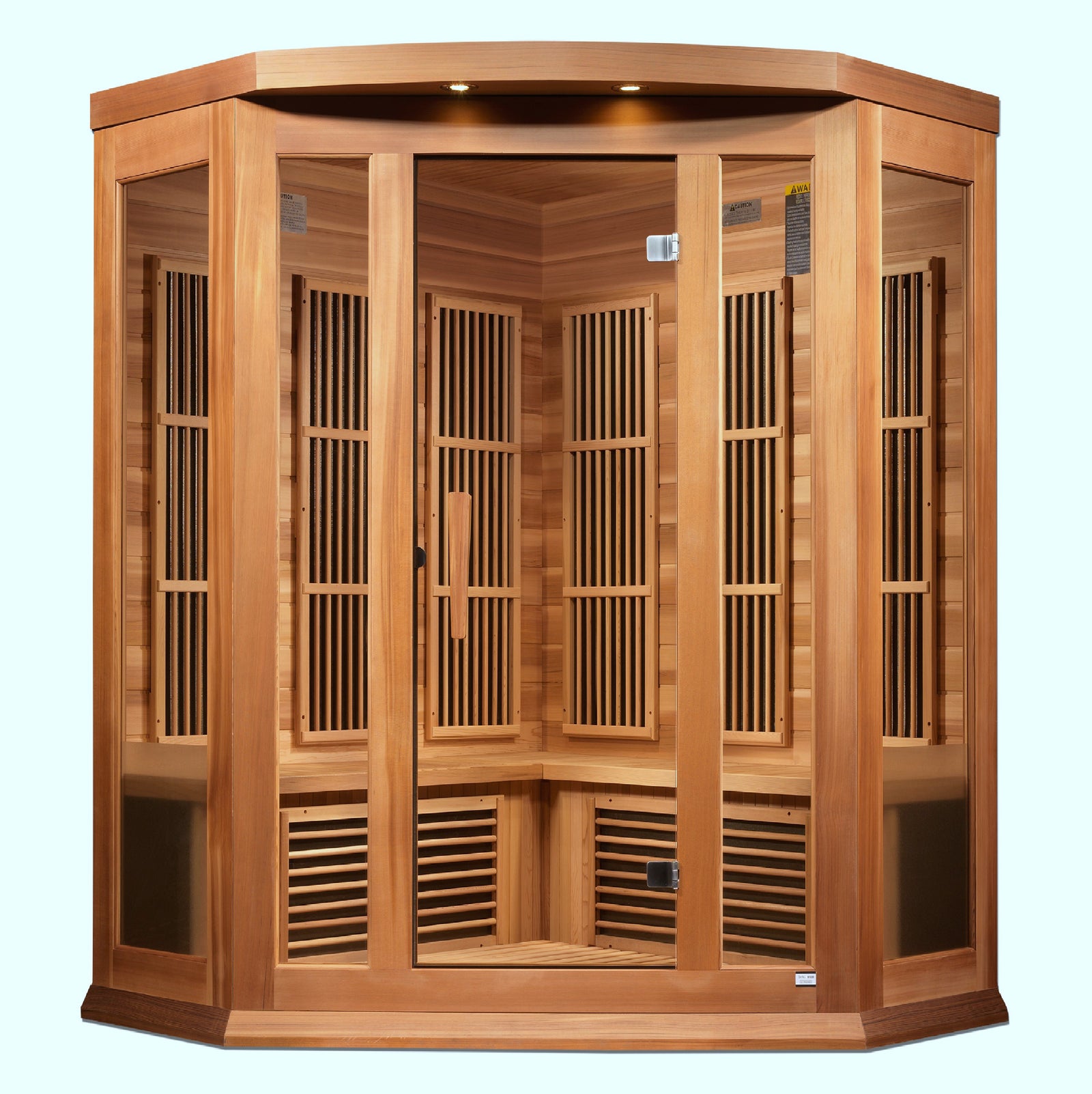 Maxxus 3-Person Corner Near Zero EMF FAR Infrared Sauna - Pro Plunge