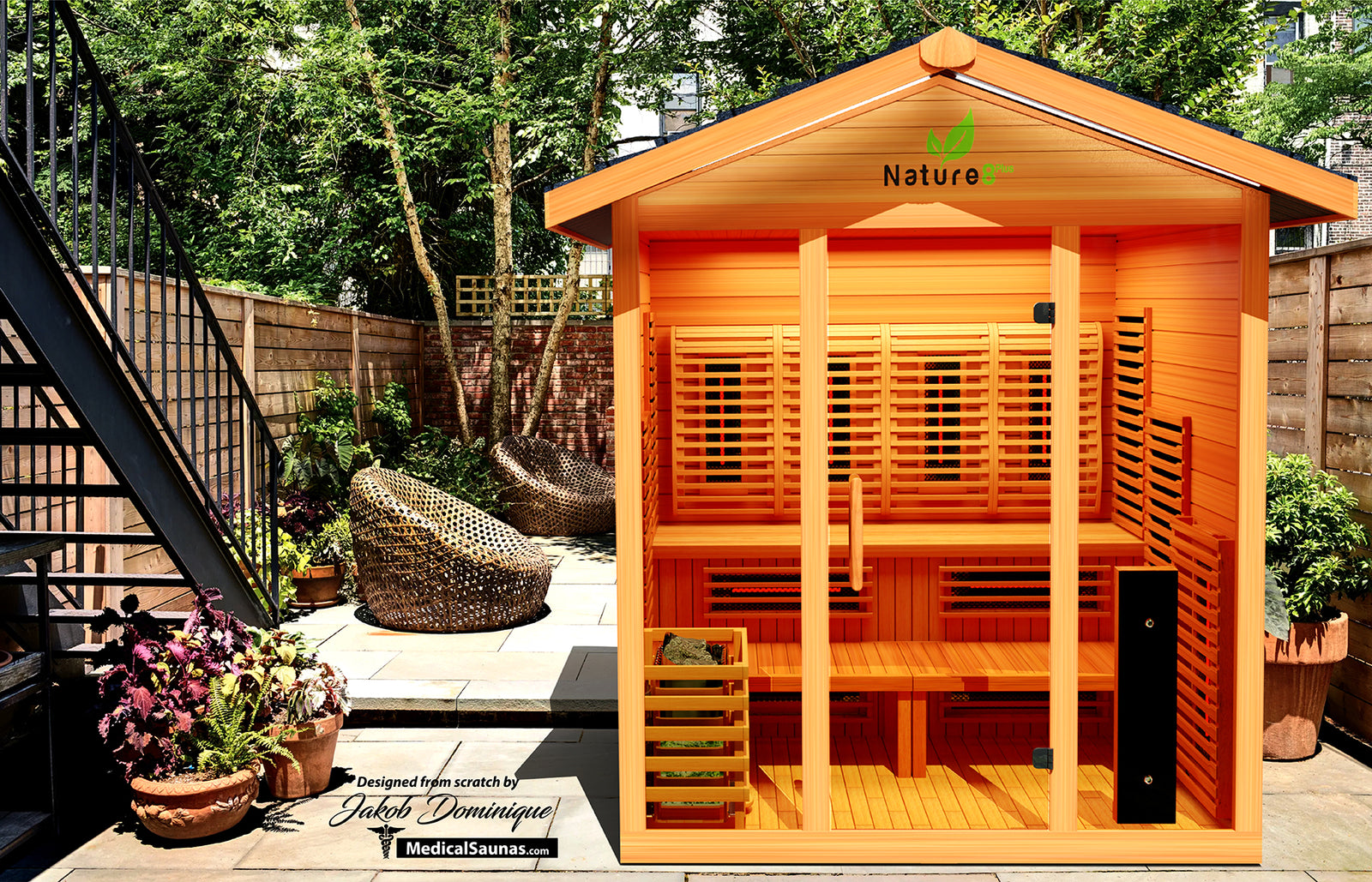 Medical Nature 8 Plus Outdoor Infrared Sauna - Pro Plunge