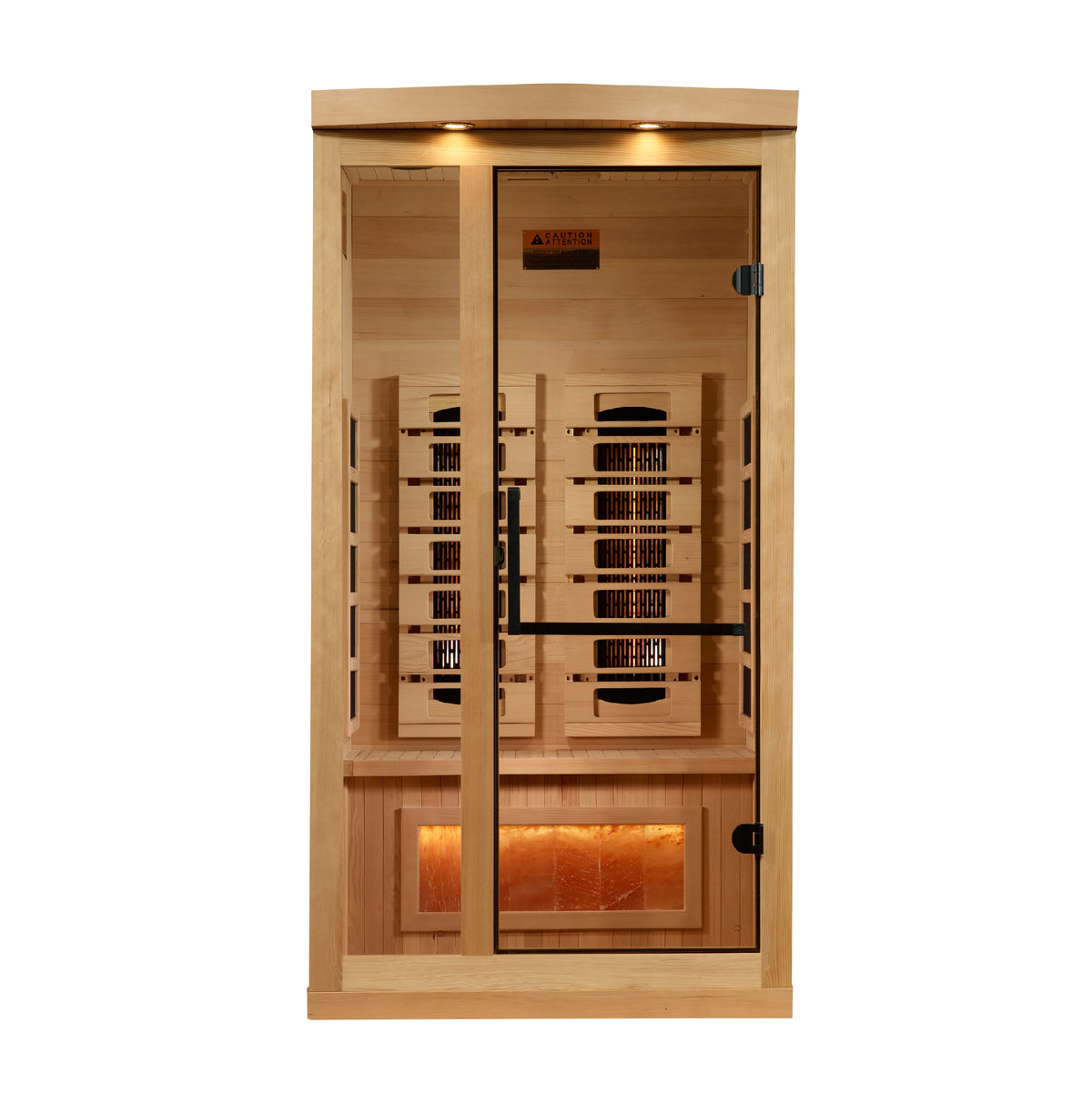 Golden Designs 1-2-Person Full Spectrum PureTech™ Near Zero EMF FAR Infrared Sauna with Himalayan Salt Bar - Pro Plunge