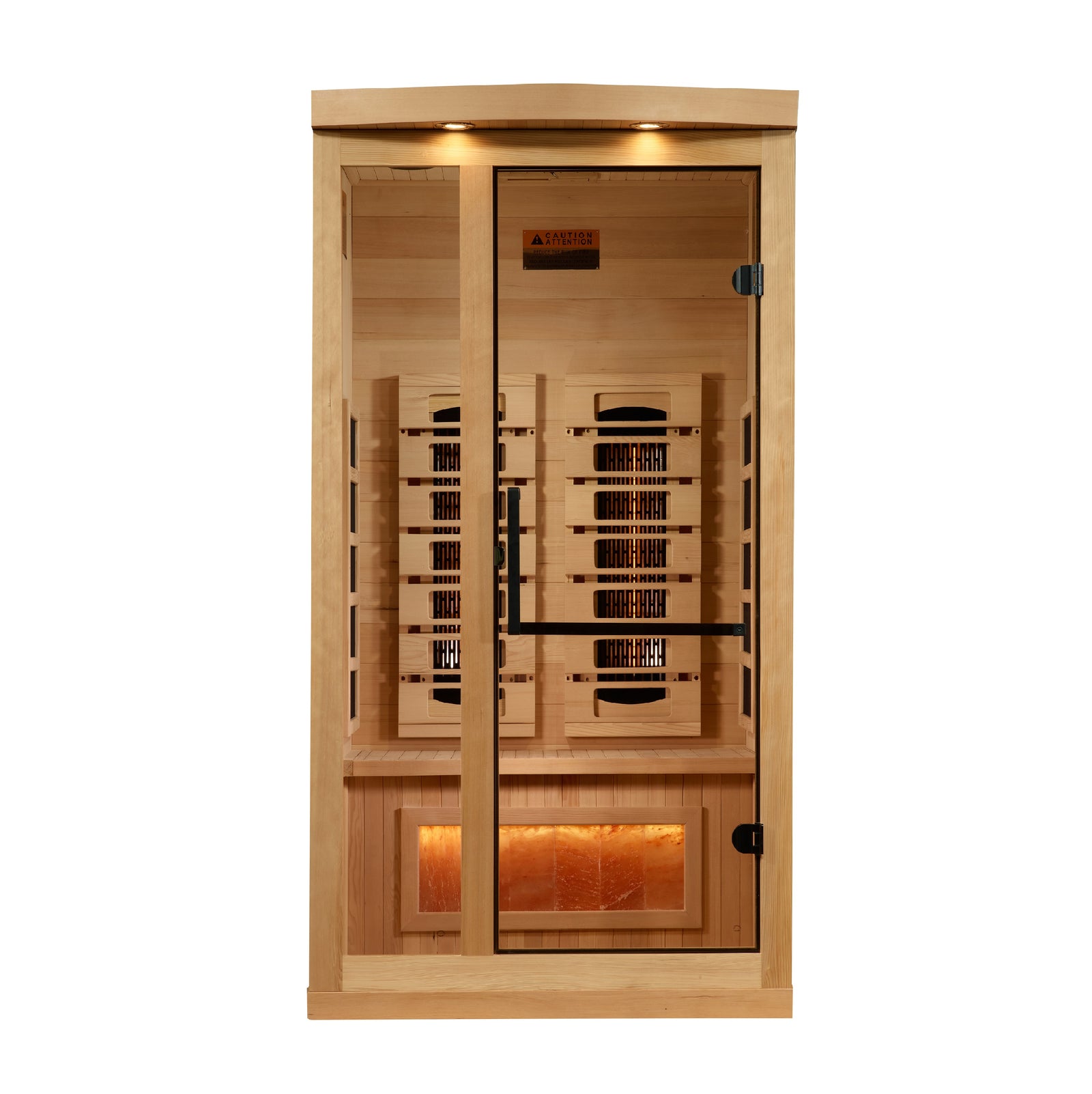 Golden Designs 1-2-Person Full Spectrum PureTech™ Near Zero EMF FAR Infrared Sauna with Himalayan Salt Bar - Pro Plunge