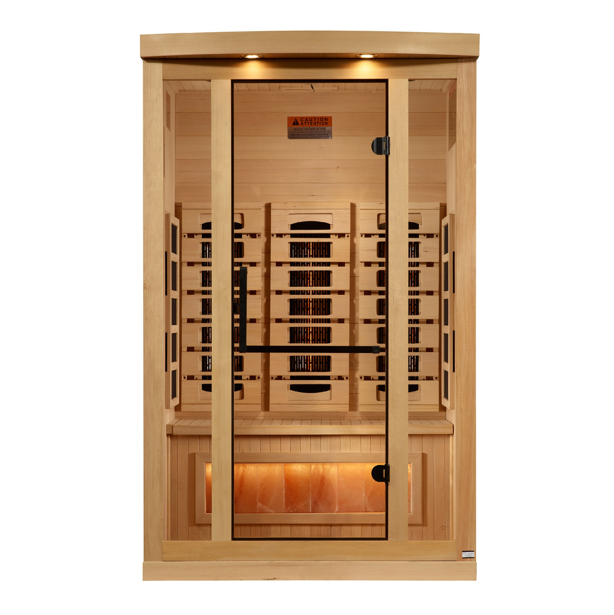 Golden Designs 2-Person Full Spectrum PureTech™ Near Zero EMF FAR Infrared Sauna with Himalayan Salt Bar - Pro Plunge