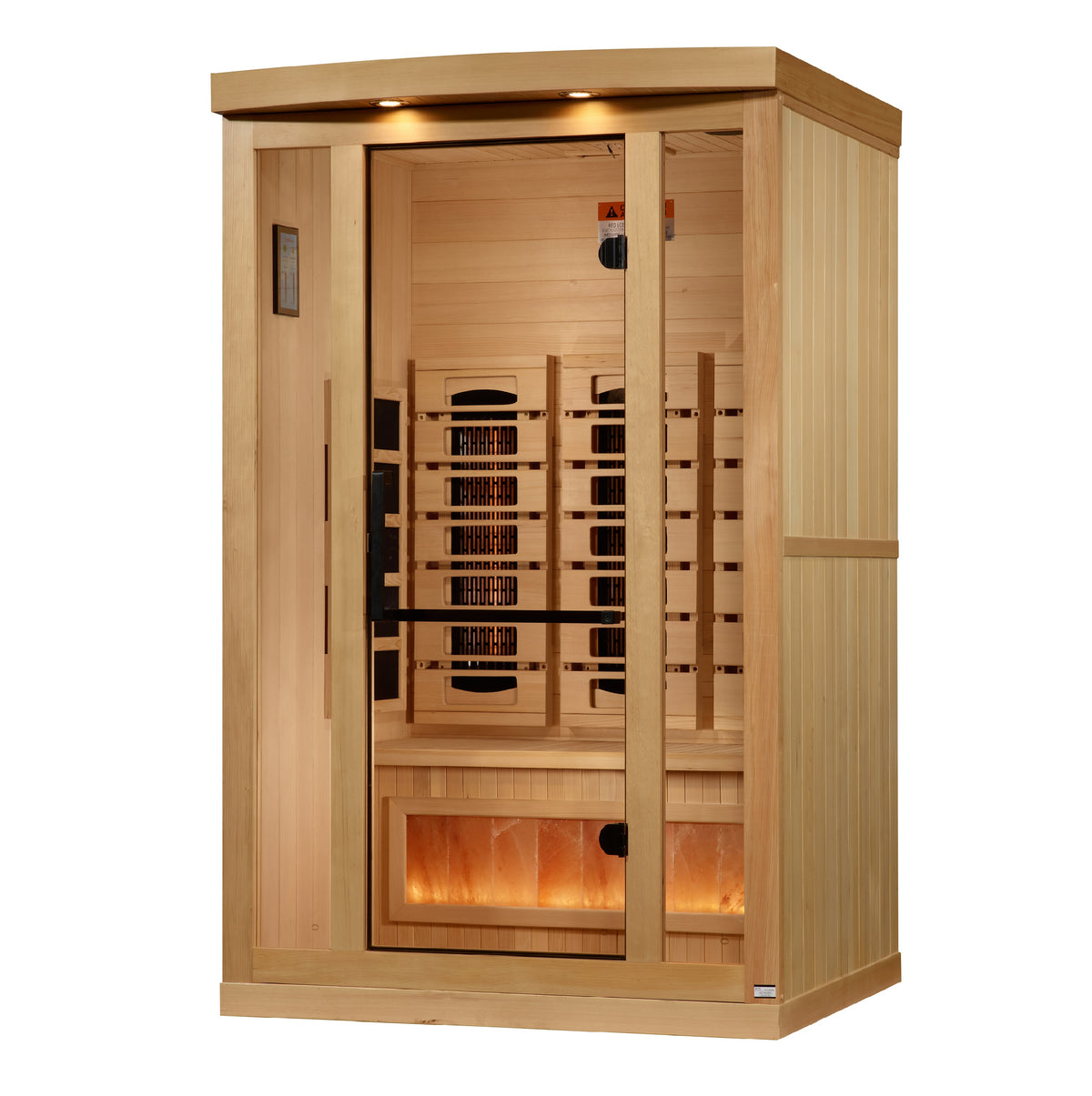 Golden Designs 2-Person Full Spectrum PureTech™ Near Zero EMF FAR Infrared Sauna with Himalayan Salt Bar - Pro Plunge