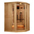 Golden Designs 3-Person Corner Full Spectrum PureTech™ Near Zero EMF FAR Infrared Sauna with Himalayan Salt Bar