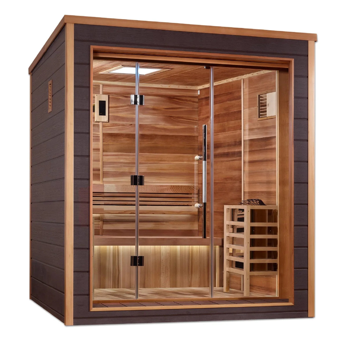 Golden Designs Drammen 3 Person Outdoor-Indoor Traditional Sauna - Pro Plunge
