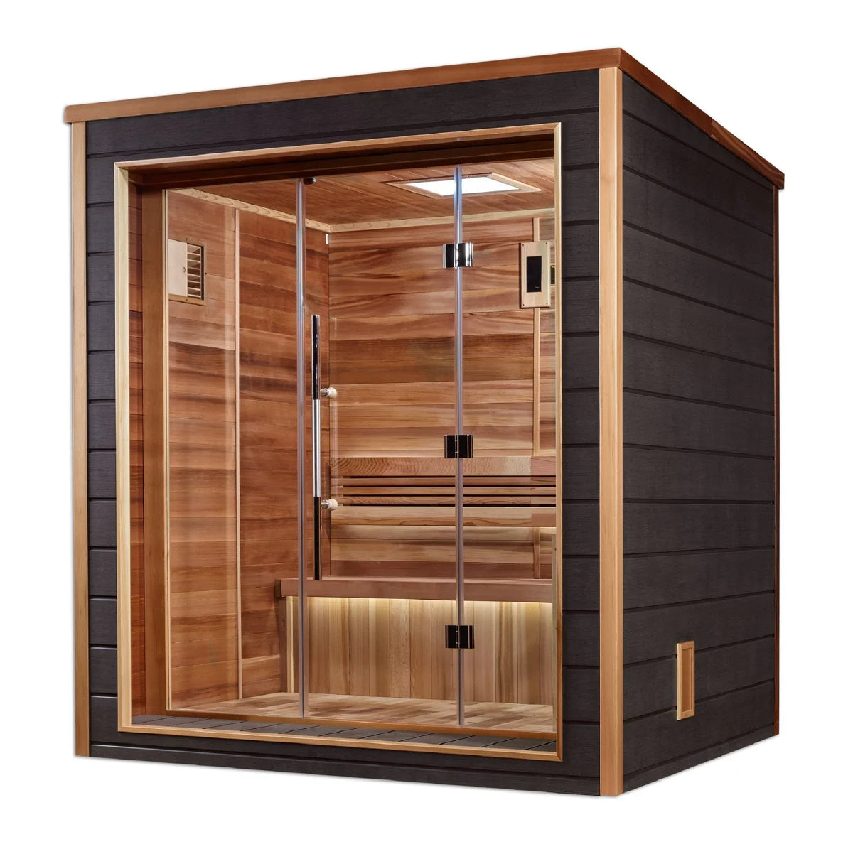Golden Designs Drammen 3 Person Outdoor-Indoor Traditional Sauna - Pro Plunge