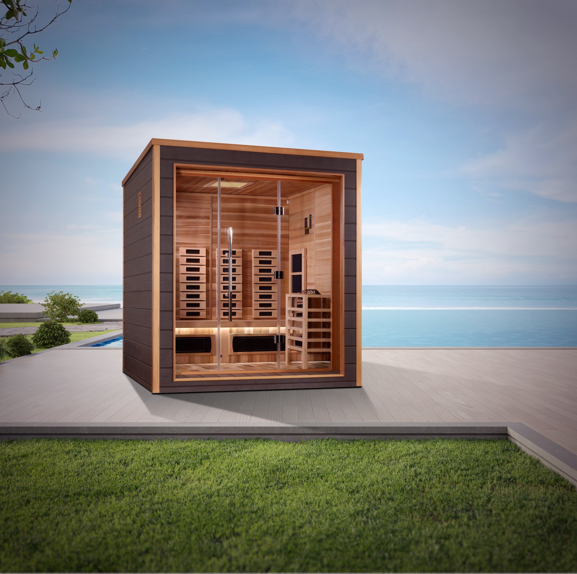 Golden Designs Visby 3 Person Hybrid Outdoor Sauna