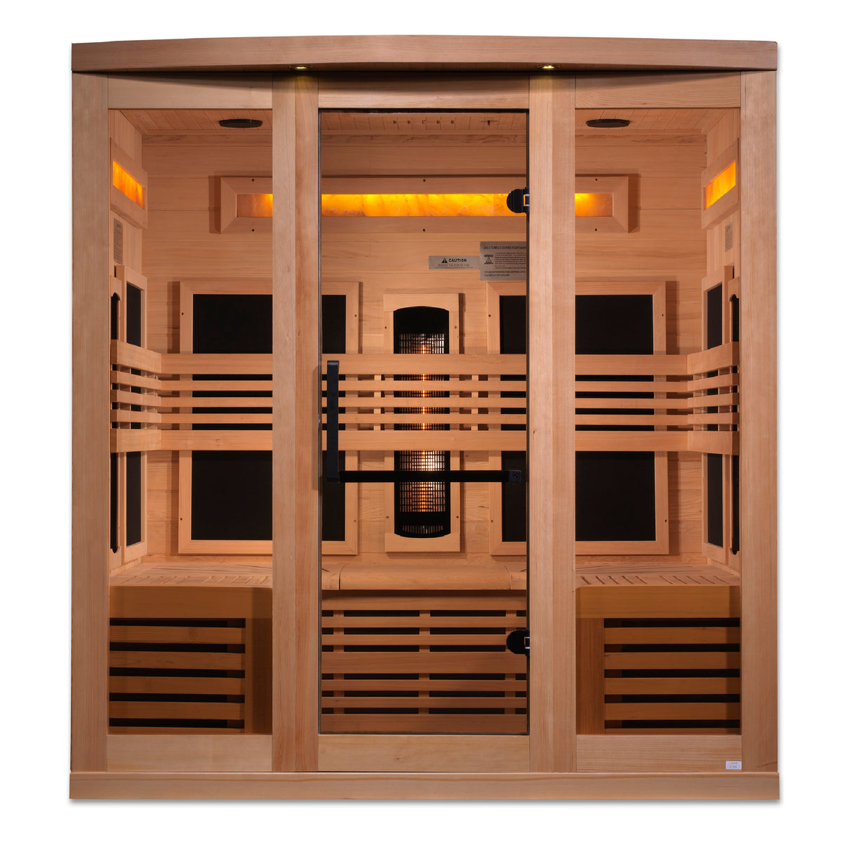 Golden Designs 6-Person Full Spectrum PureTech™ Near Zero EMF FAR Infrared Sauna with Himalayan Salt Bar - Pro Plunge