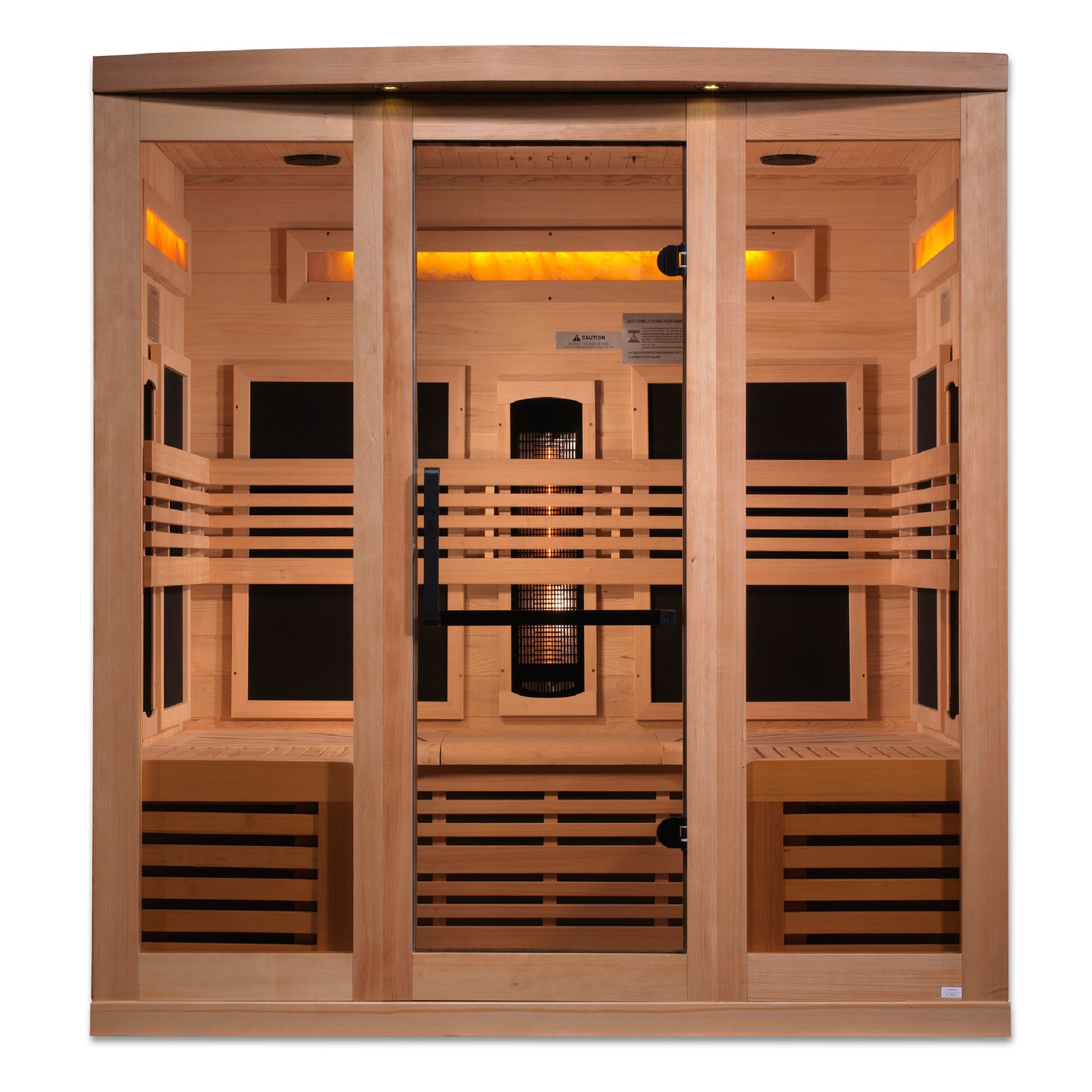 Golden Designs 6-Person Full Spectrum PureTech™ Near Zero EMF FAR Infrared Sauna with Himalayan Salt Bar - Pro Plunge