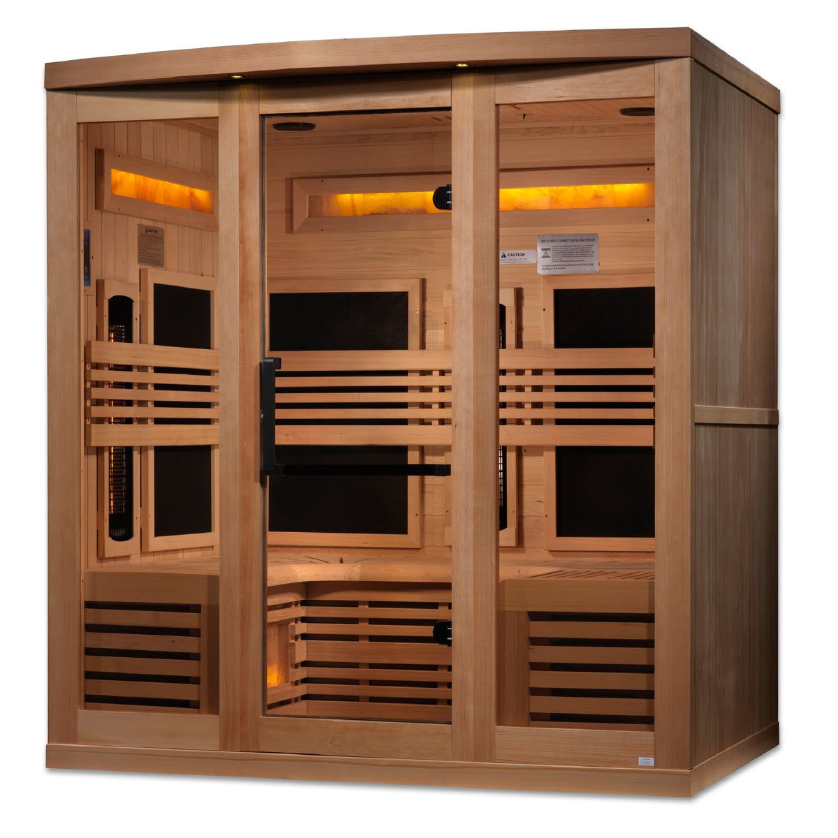 Golden Designs 6-Person Full Spectrum PureTech™ Near Zero EMF FAR Infrared Sauna with Himalayan Salt Bar - Pro Plunge