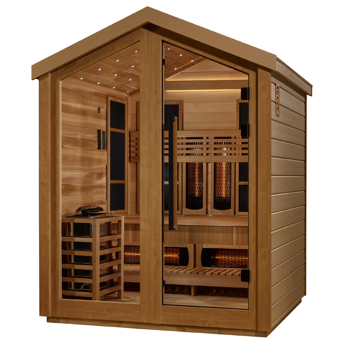 Golden Designs Loviisa 3 Person Hybrid Outdoor Sauna - Pro Plunge