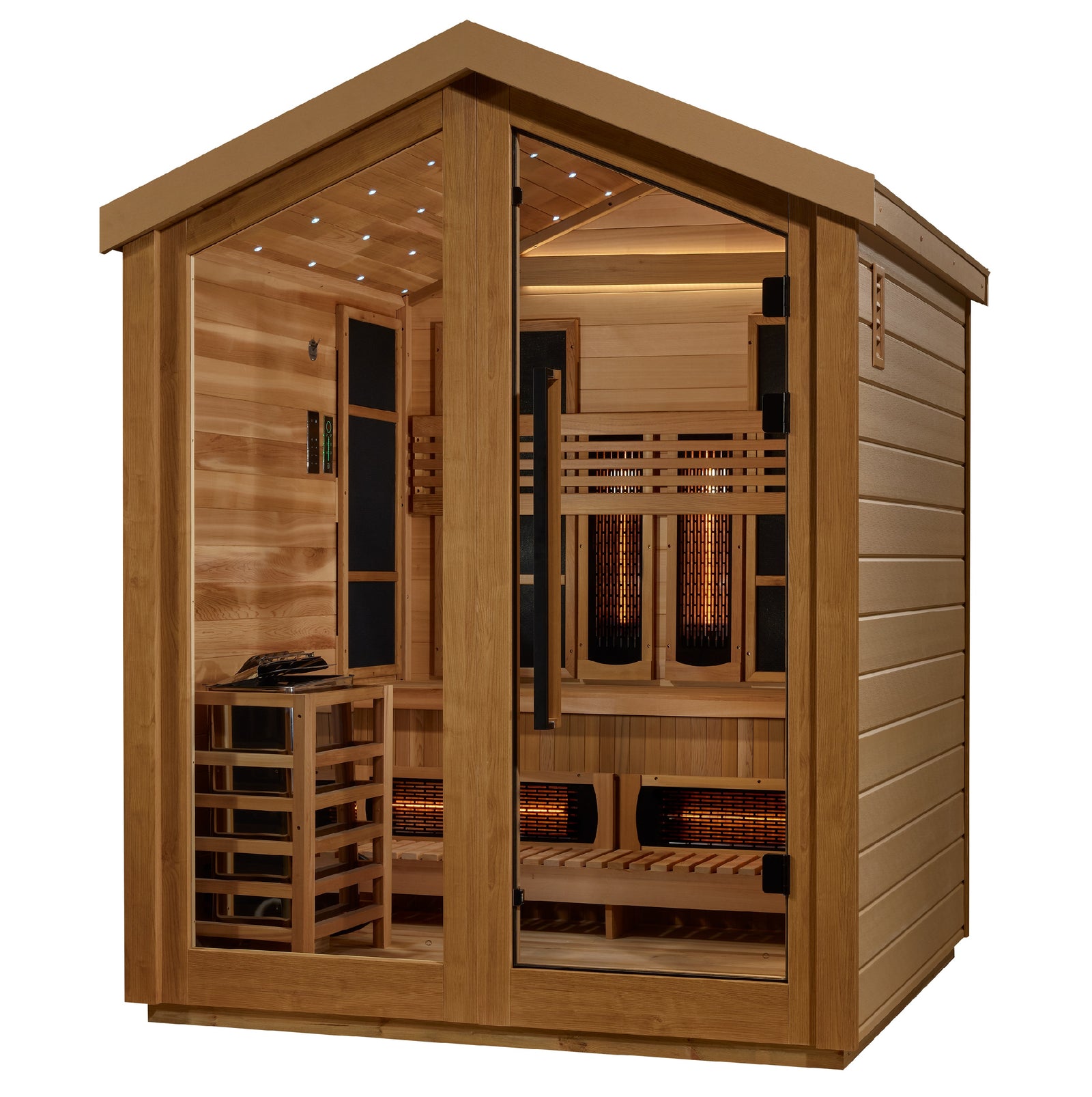 Golden Designs Loviisa 3 Person Hybrid Outdoor Sauna - Pro Plunge