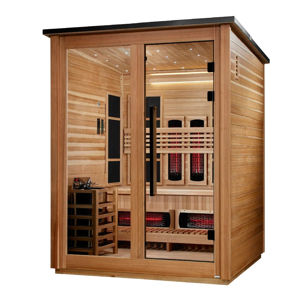 Golden Designs Loviisa 3 Person Hybrid (PureTech™ Full Spectrum IR or Traditional Stove) Outdoor Sauna