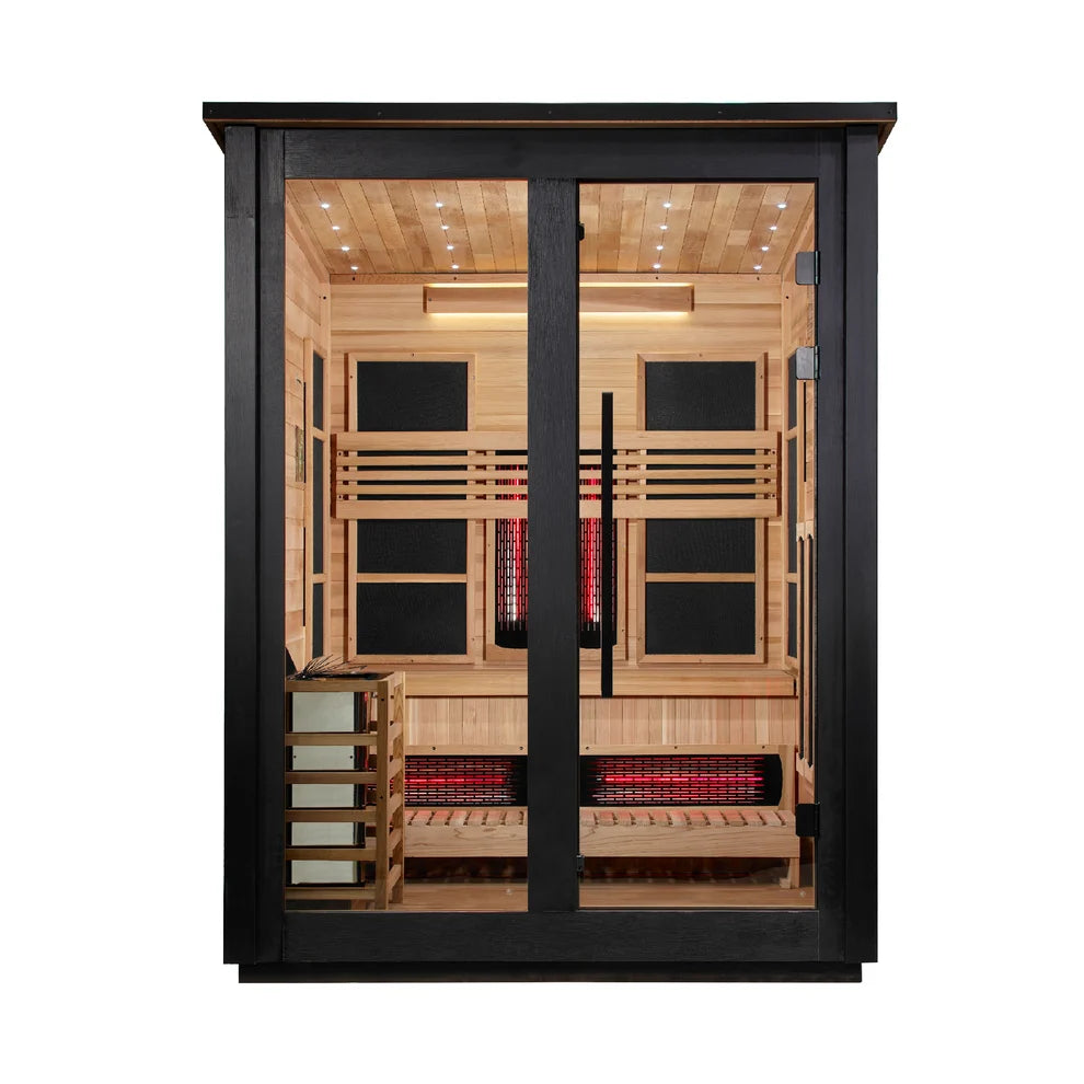 Golden Designs Loviisa 3 Person Hybrid (PureTech™ Full Spectrum IR or Traditional Stove) Outdoor Sauna