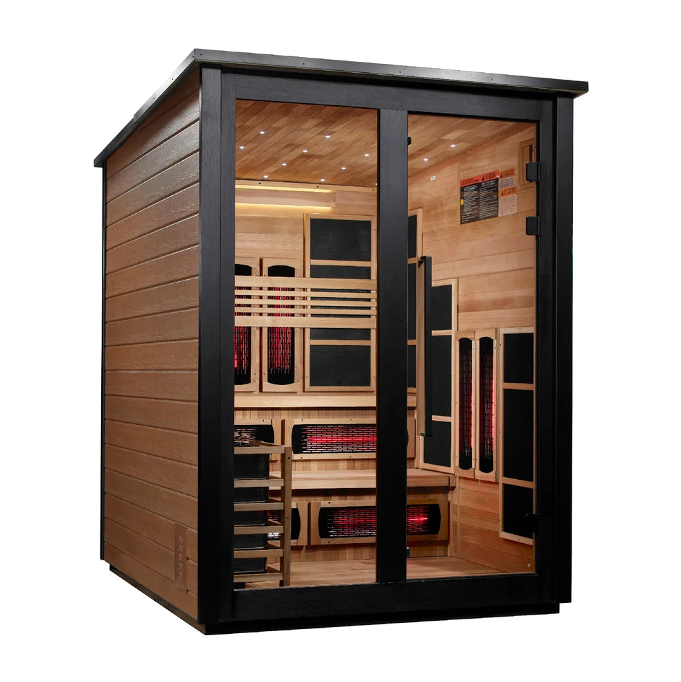 Golden Designs Kaskinen 6 Person Hybrid (PureTech™ Full Spectrum IR or Traditional Stove) Outdoor Sauna