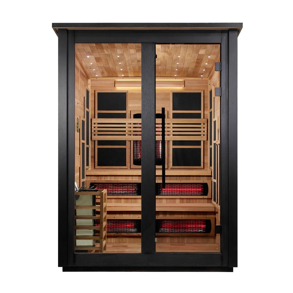 Golden Designs Kaskinen 6 Person Hybrid (PureTech™ Full Spectrum IR or Traditional Stove) Outdoor Sauna