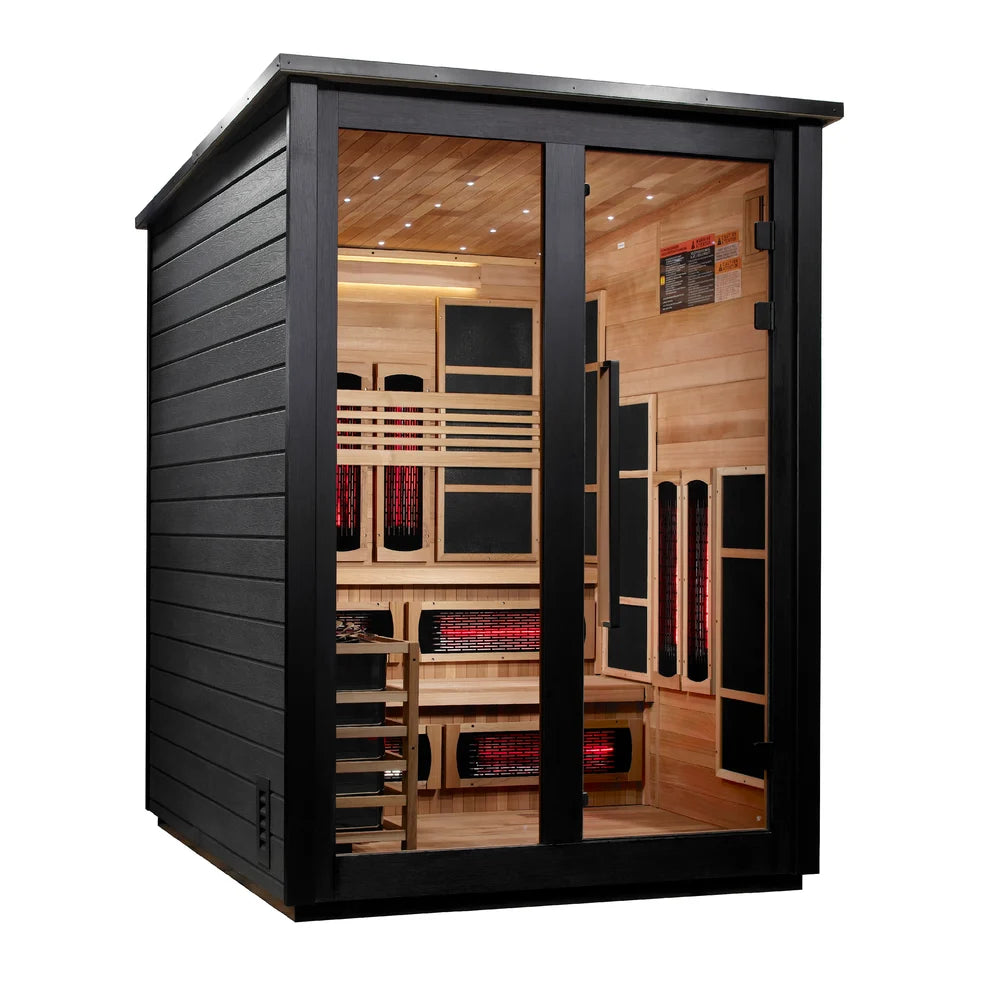 Golden Designs Kaskinen 6 Person Hybrid (PureTech™ Full Spectrum IR or Traditional Stove) Outdoor Sauna