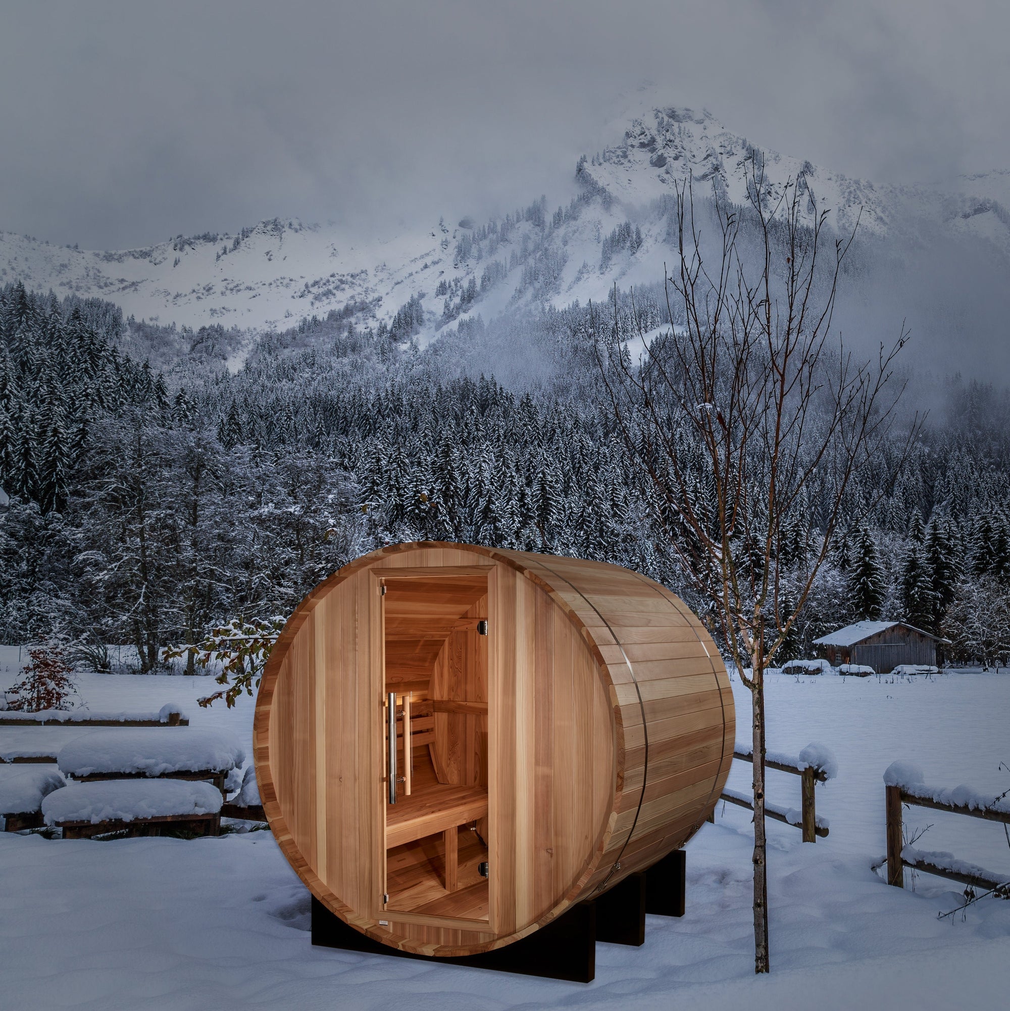 Golden Designs "St. Moritz" 2 Person Barrel Traditional Sauna