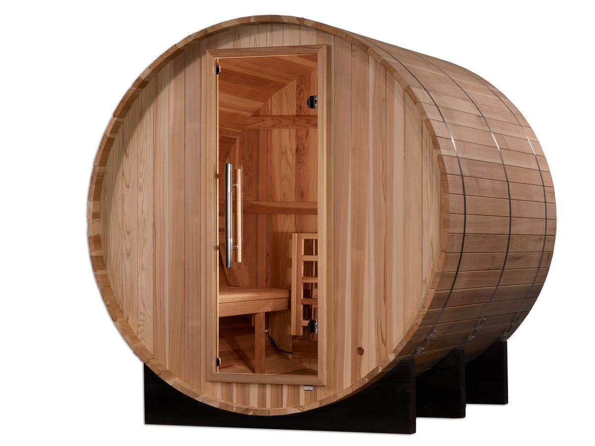 Golden Designs &quot;Arosa&quot; 4 Person Barrel Traditional Sauna