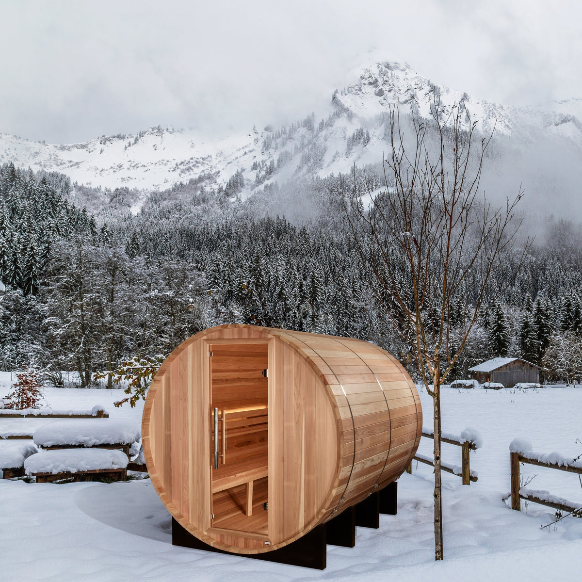 Golden Designs "Klosters" 6 Person Barrel Traditional Sauna - Pro Plunge