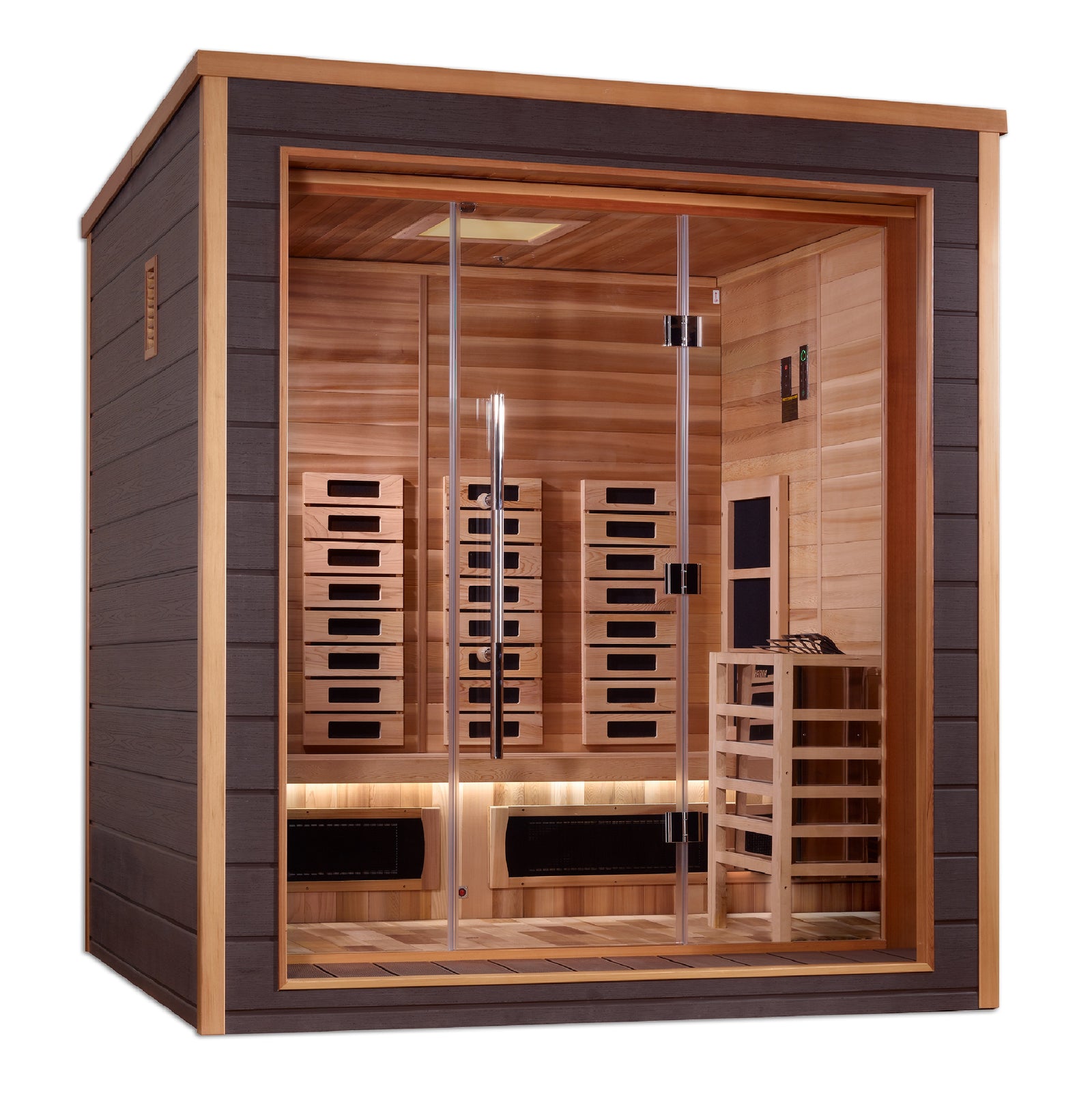 Golden Designs Visby 3 Person Hybrid Outdoor Sauna - Pro Plunge