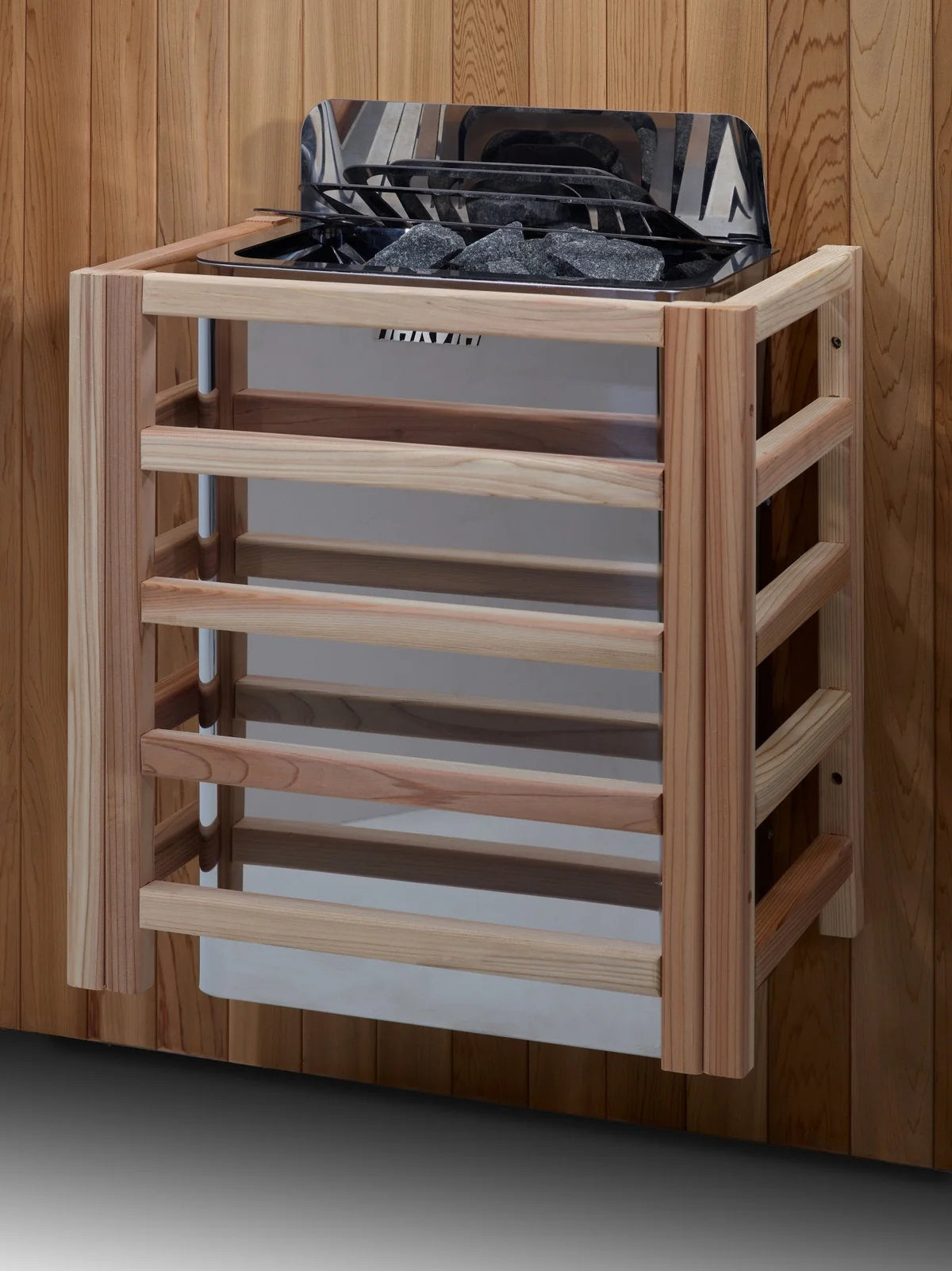 Golden Designs Savonlinna 3-Person Red Cedar Outdoor Sauna & Harvia Traditional Electric Heater Kit - Pro Plunge