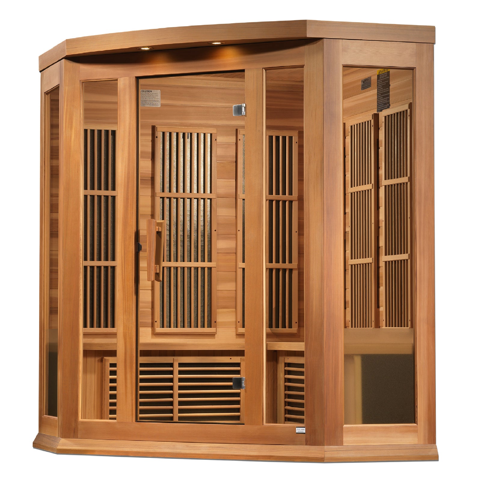 Maxxus 3-Person Corner Low EMF FAR Infrared Sauna - Pro Plunge