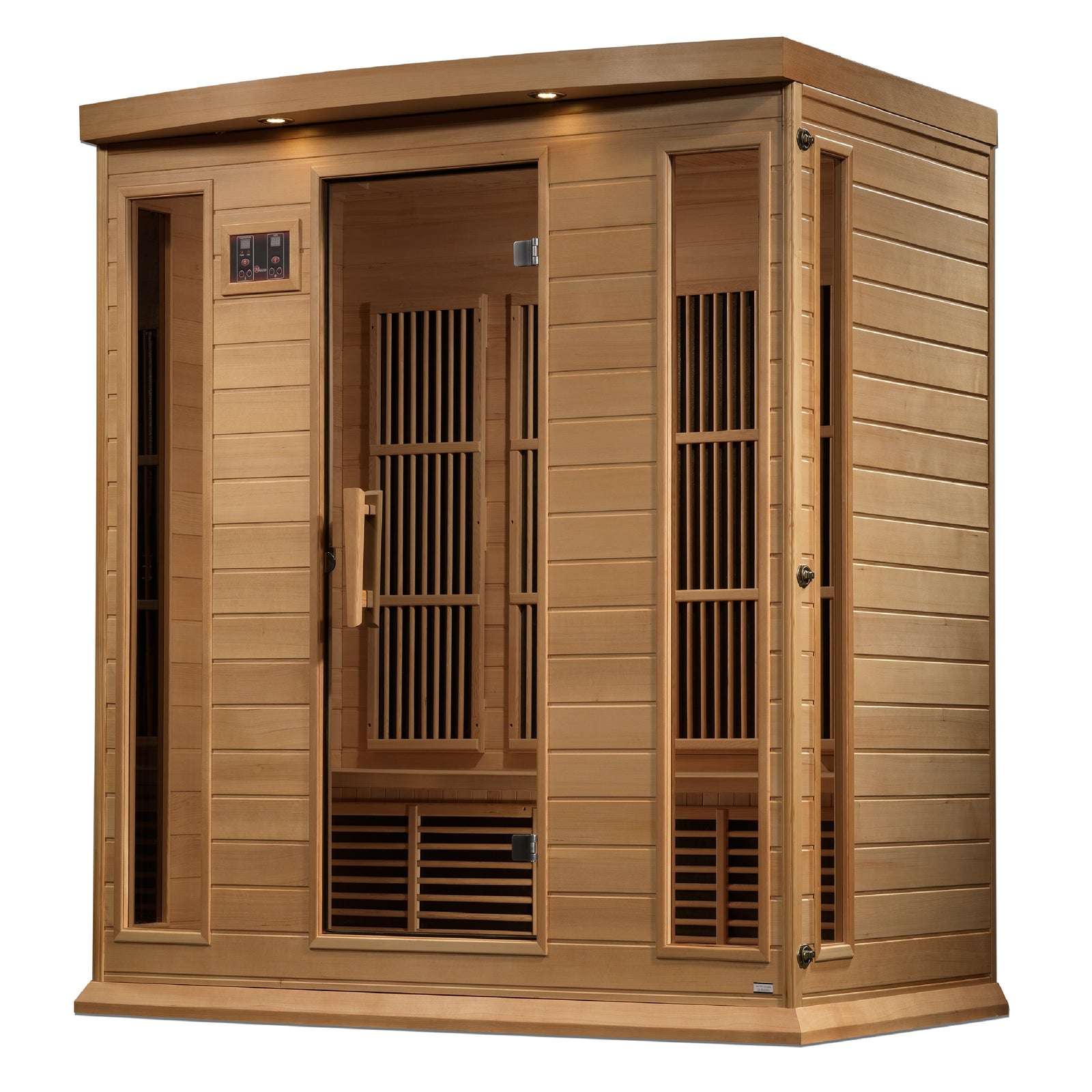 Maxxus 4-Person Corner Near Zero EMF FAR Infrared Sauna - Pro Plunge