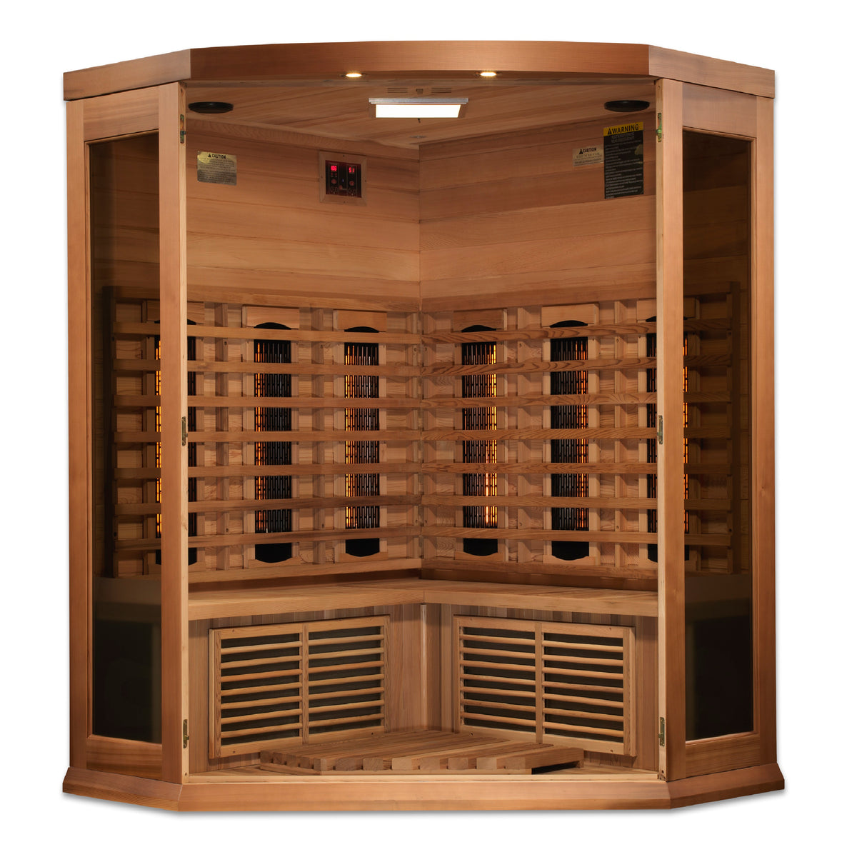 Maxxus 3-Person Corner Full Spectrum Near Zero EMF FAR Infrared Sauna - Pro Plunge