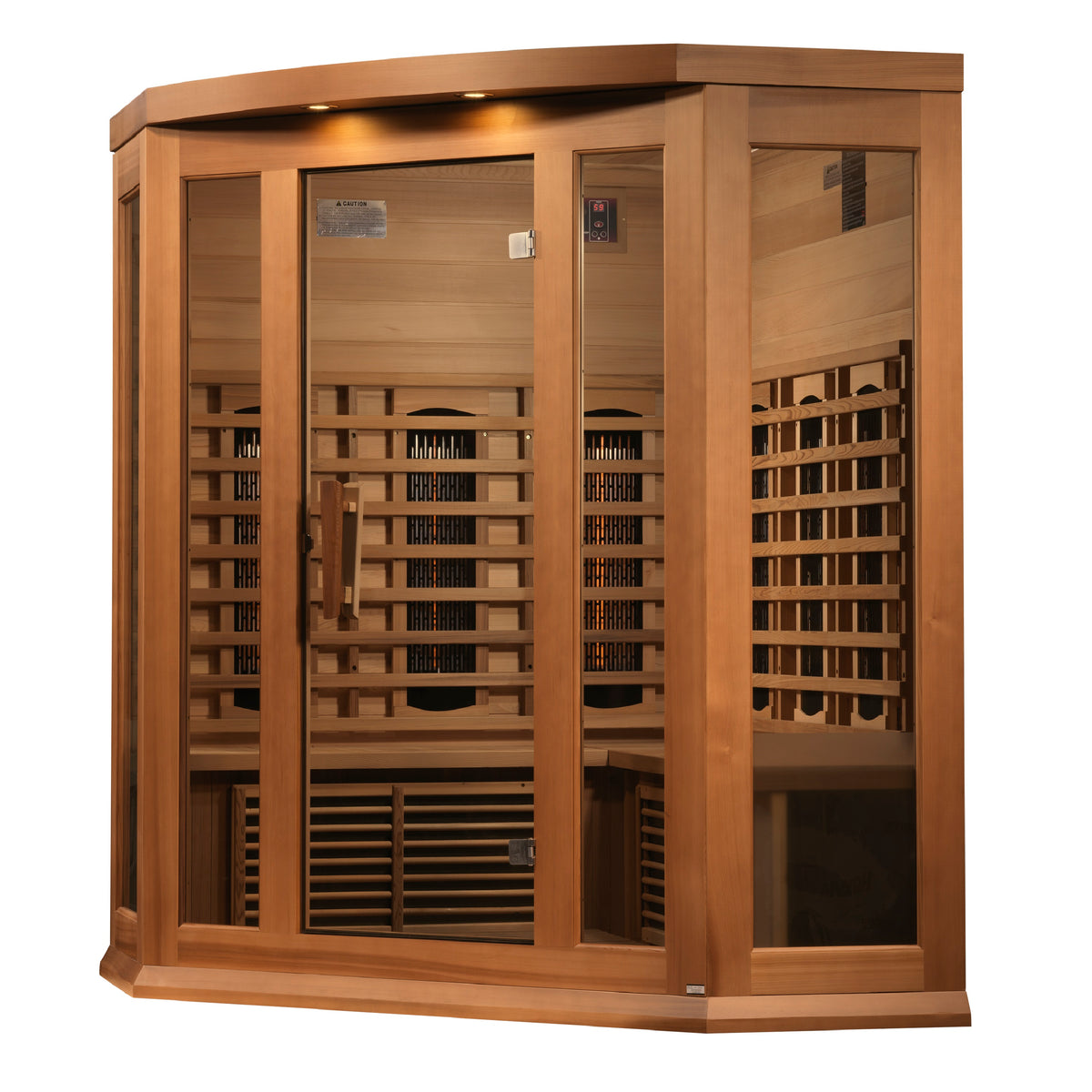 Maxxus 3-Person Corner Full Spectrum Near Zero EMF FAR Infrared Sauna - Pro Plunge