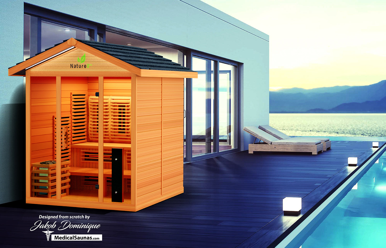 Medical Nature 8 Plus Outdoor Infrared Sauna - Pro Plunge