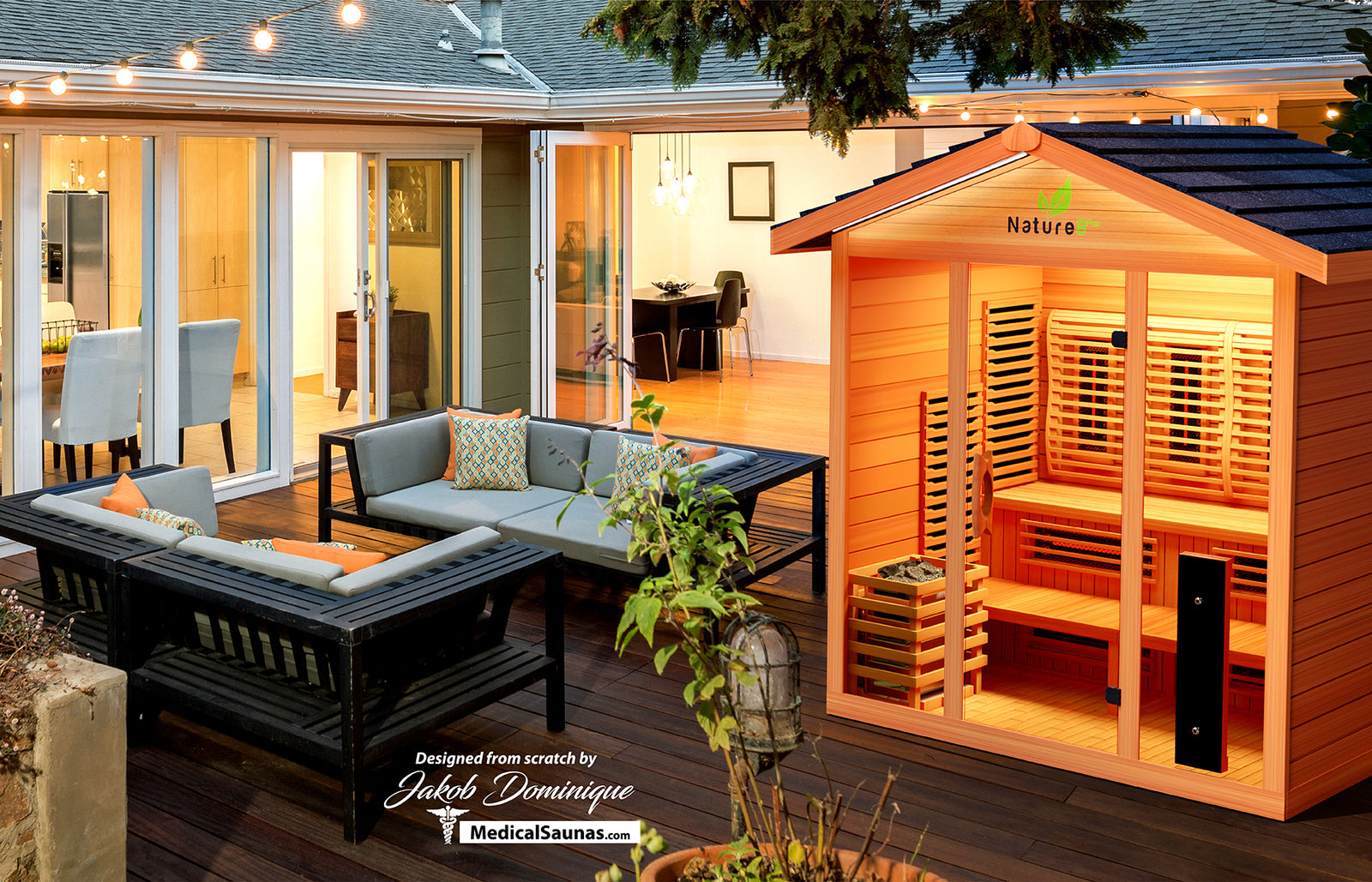 Medical Nature 8 Plus Outdoor Infrared Sauna - Pro Plunge