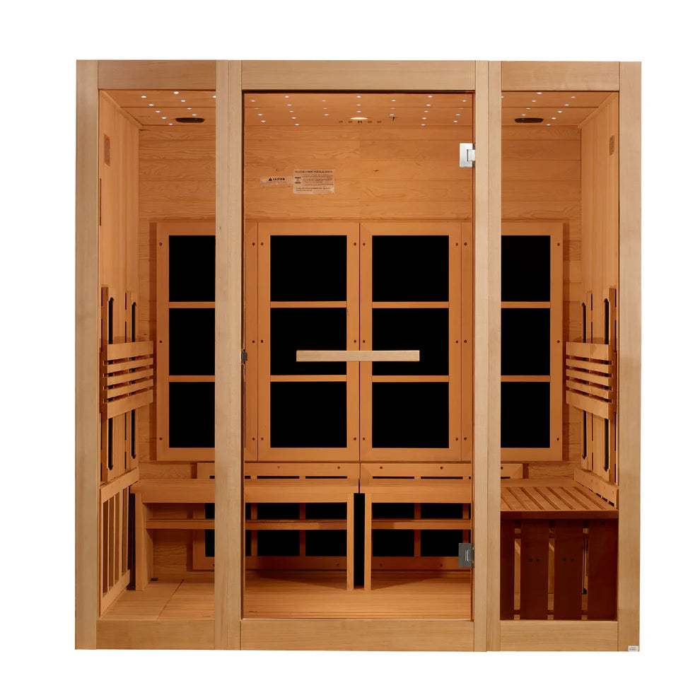 Golden Designs 8 Person Full Spectrum Near Zero EMF FAR IR Sauna - Pro Plunge