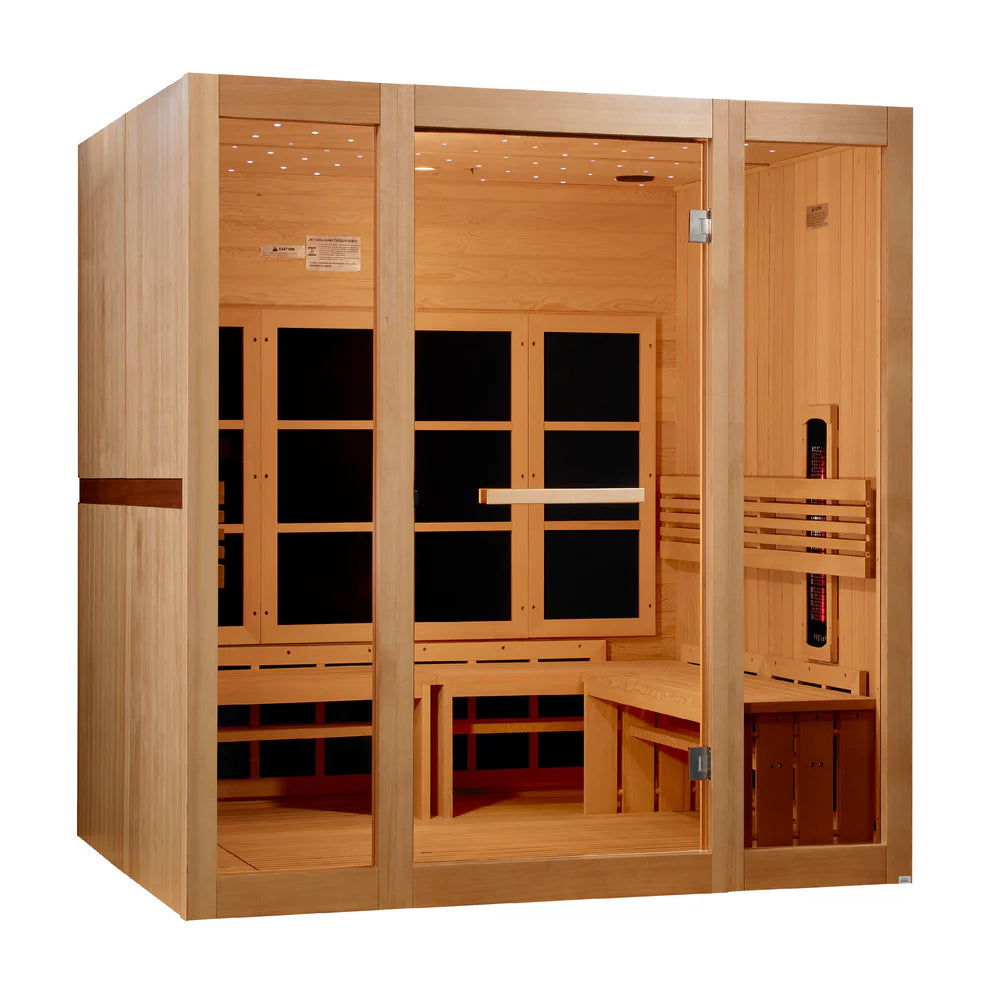 Golden Designs 8 Person Full Spectrum Near Zero EMF FAR IR Sauna - Pro Plunge