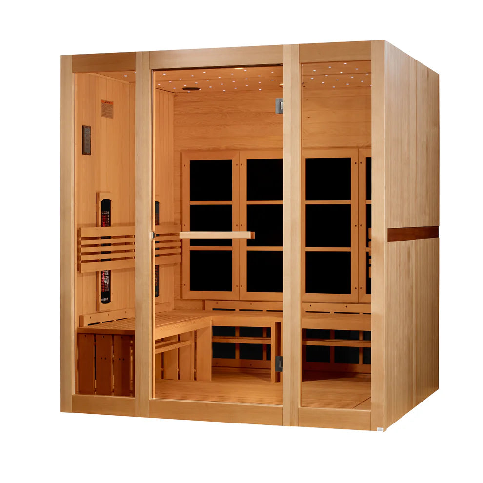Golden Designs 8 Person Full Spectrum Near Zero EMF FAR IR Sauna - Pro Plunge