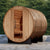 Golden Designs "Zurich" 4 Person Barrel Traditional Sauna with Bronze Privacy View